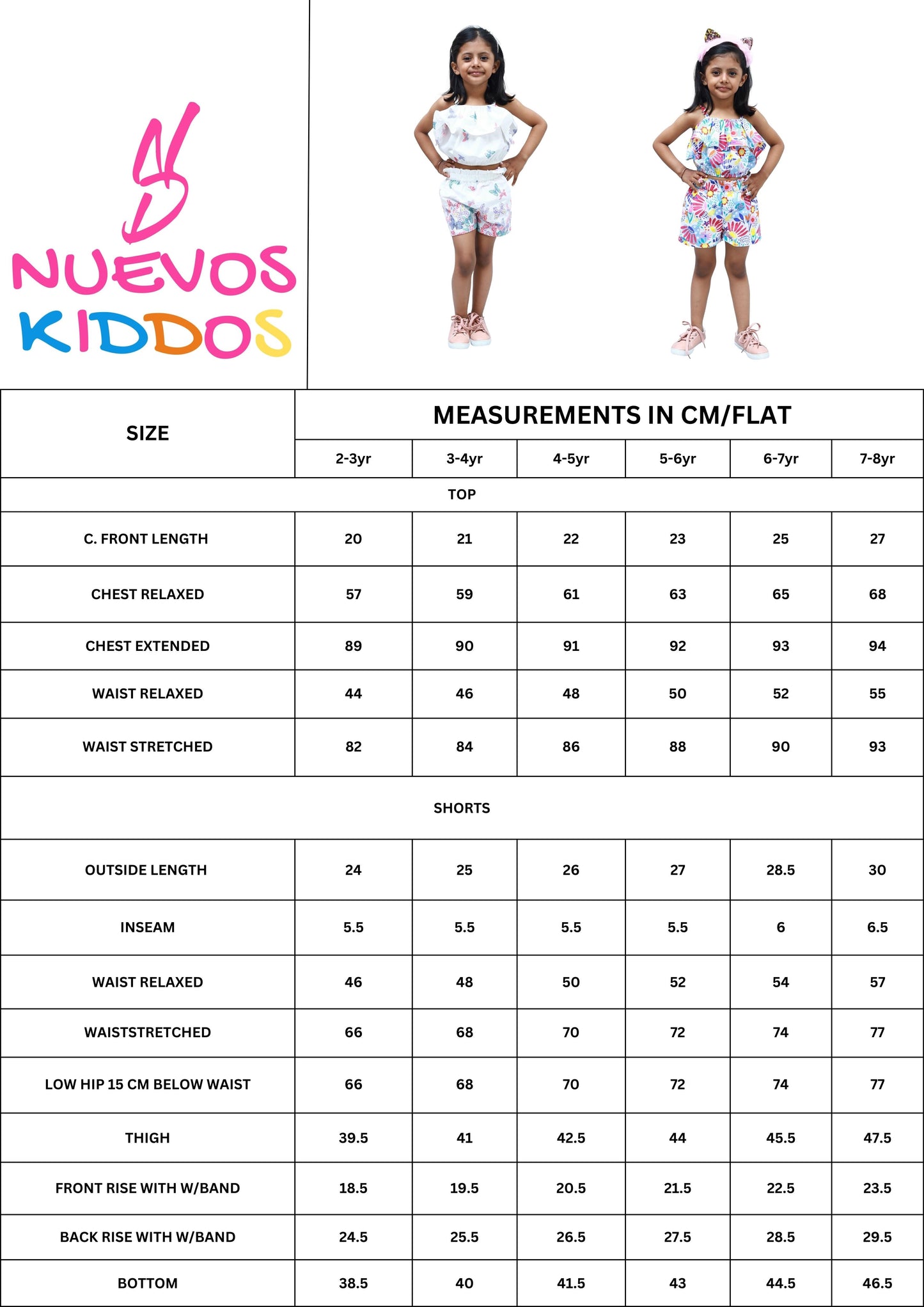 NUEVOSKIDDOS Pure Cotton Floral Printed Multi Color Top & Shorts Set for Kids