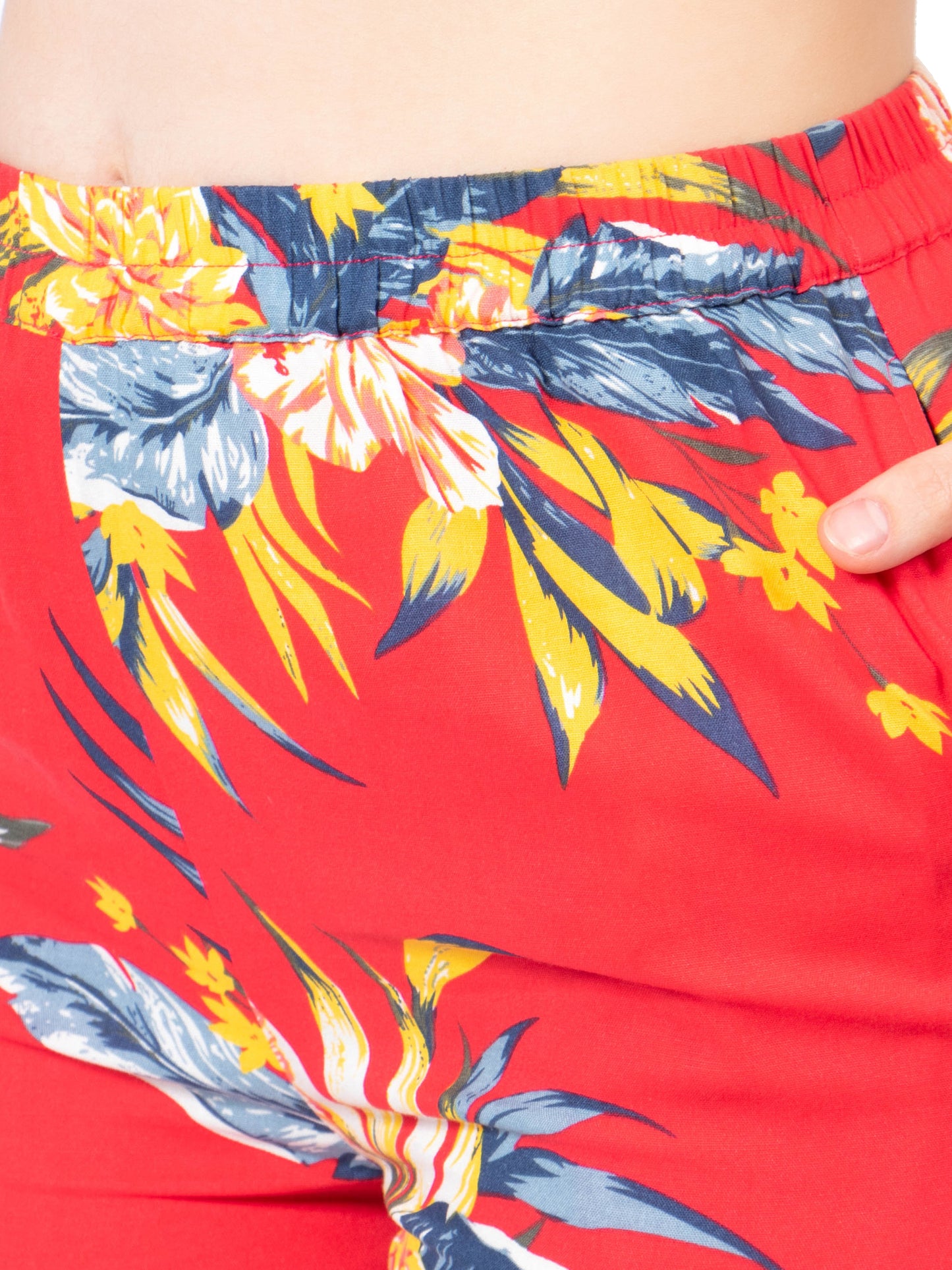 NUEVOSDAMAS Women Tropical Printed Co-Ord Set Red