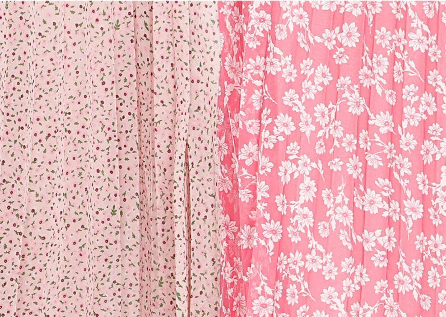 Women Georgette Floral Printed Skirts-Pack of Two-Pink and Baby Pink