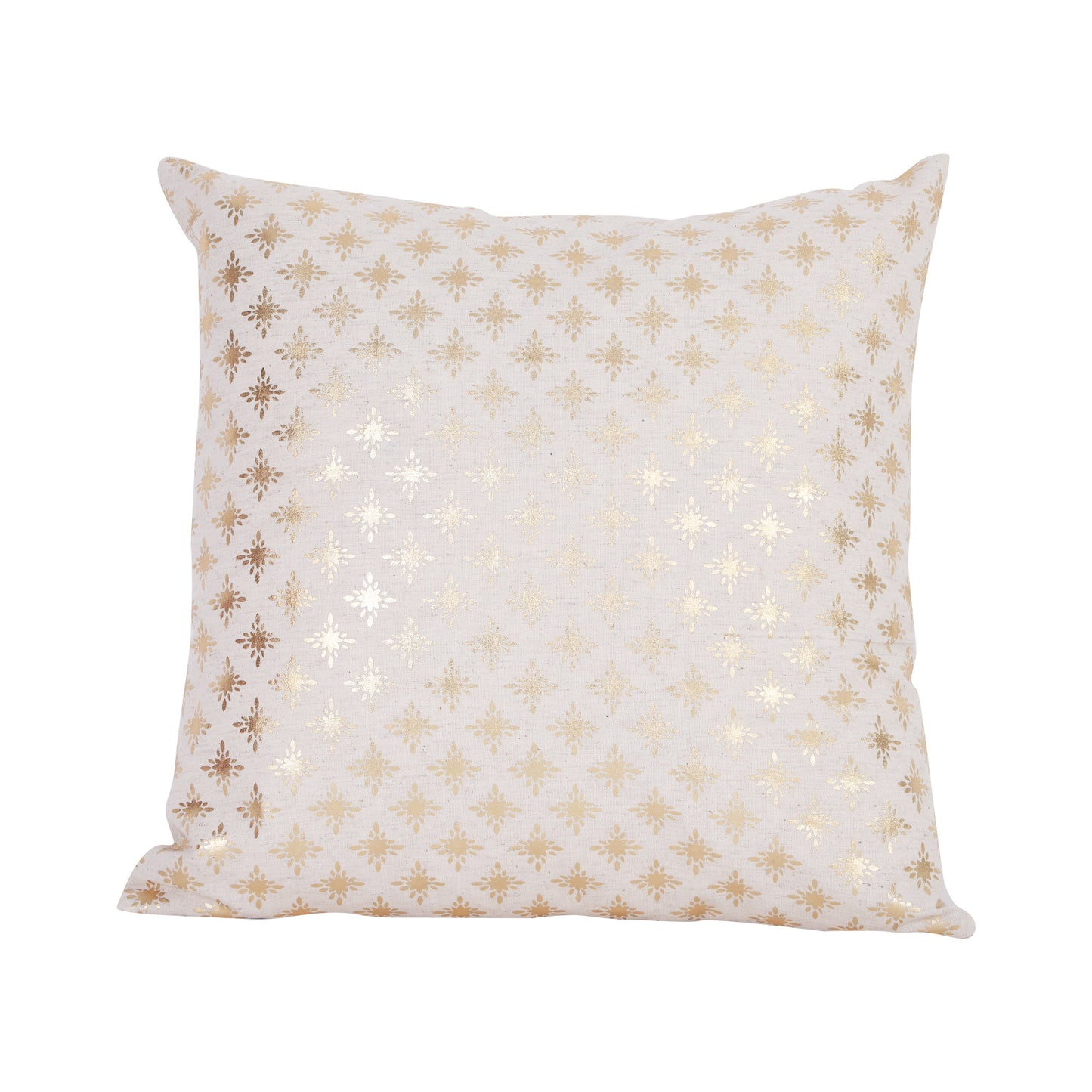 NUEVOSGHAR Pure Cotton Foil Printed Cushion Cover | Home Decor Cushion Cover For Sofa, Bed, Office | Star Print | 18x18 Inch _Ivory