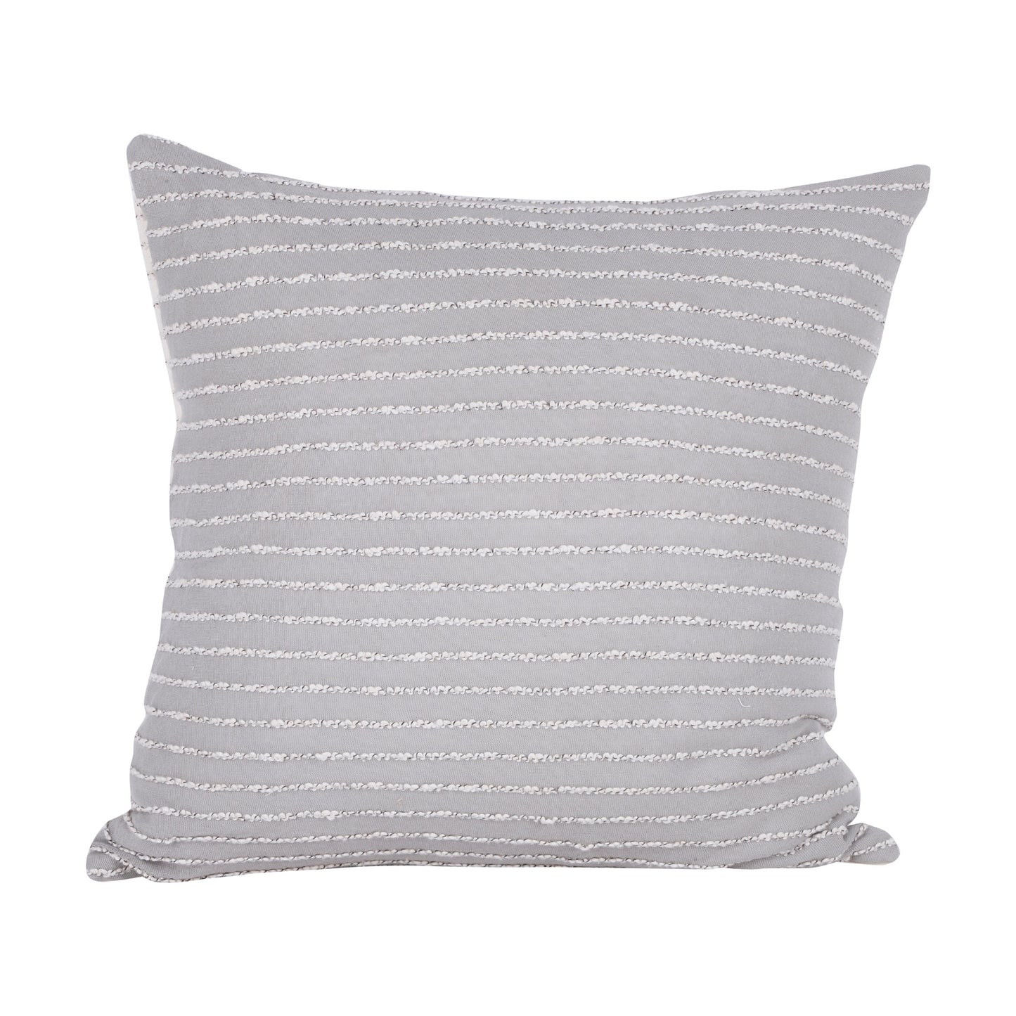 NUEVOSGHAR Inter Woven Vertical Stripe Cotton Jersey Cushion Cover | Home Décor Cushion Cover | Sofa Cushion Cover | Square Cushion Cover | Pack of 1 Piece_(18x18 inch)_Grey