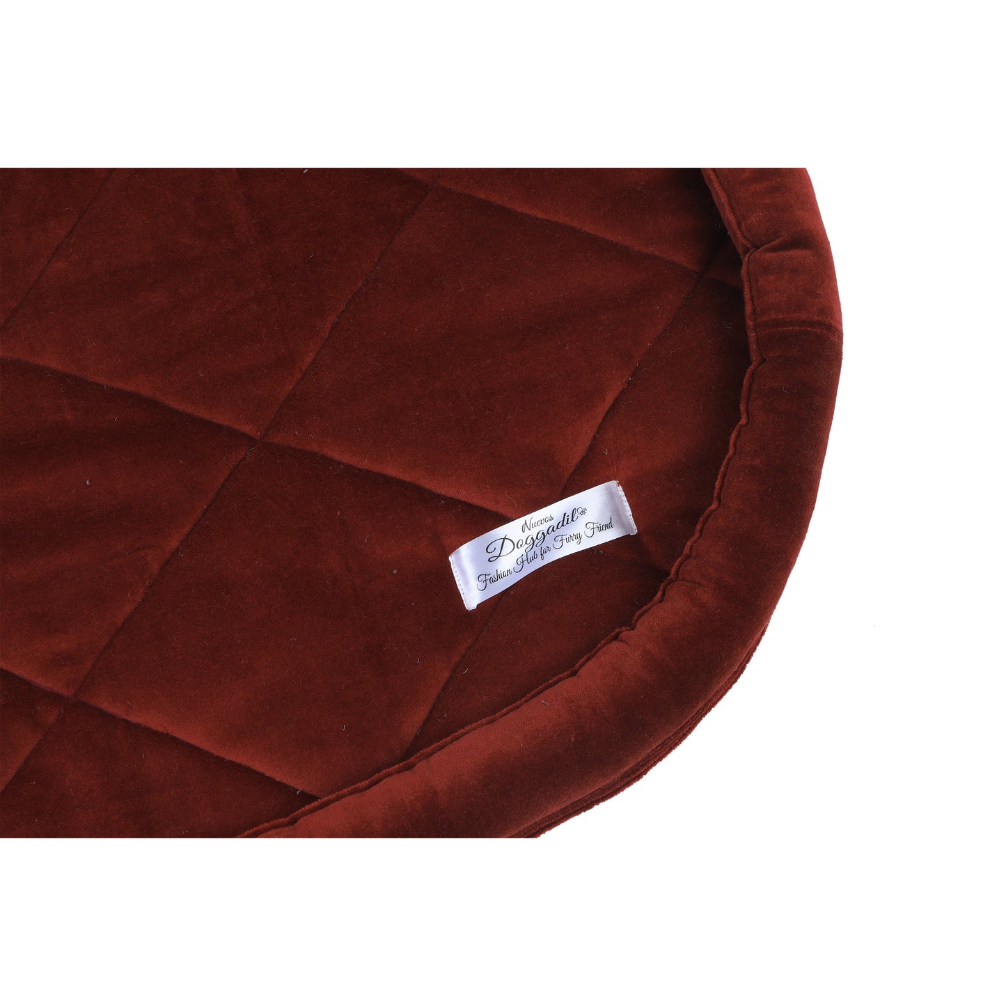 NUEVOS DOGGADIL Velvet Bolster Pet Bed | Washable Padded Pet Bed| Light Weighted Dog Bolster Mat Maroon