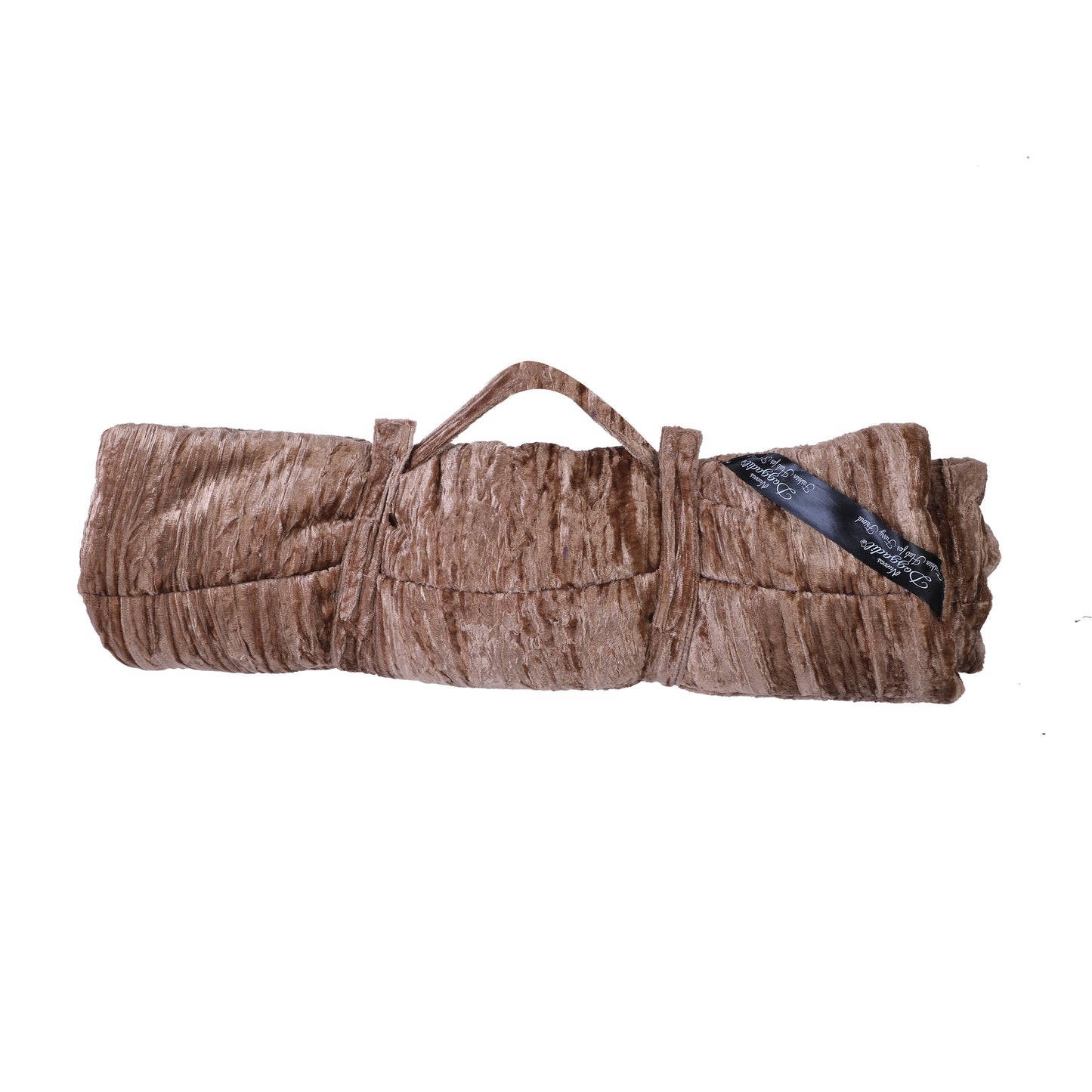 NUEVOS DOGGADIL Velvet Flat Pet Bed | Washable Padded Pet Bed| Light Weighted Dog Bolster Mat Beige1