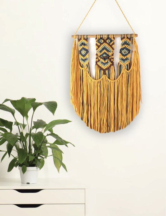Macrame Wall Hanging Decor | Handmade Boho Wall Décor | Wall Hanging for Living Room & Bed Room_ Multicolor