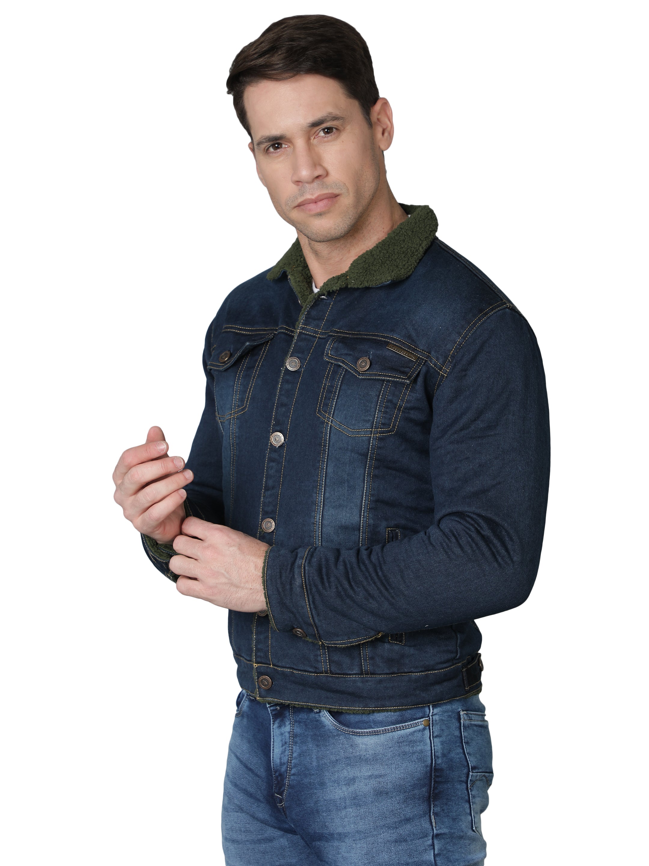 Customize Men′ S Faux Fur Collar Sherpa Fleece Lined Distressed Blue Denim  Trucker Jacket - China Men Jacket and Jackets price | Made-in-China.com