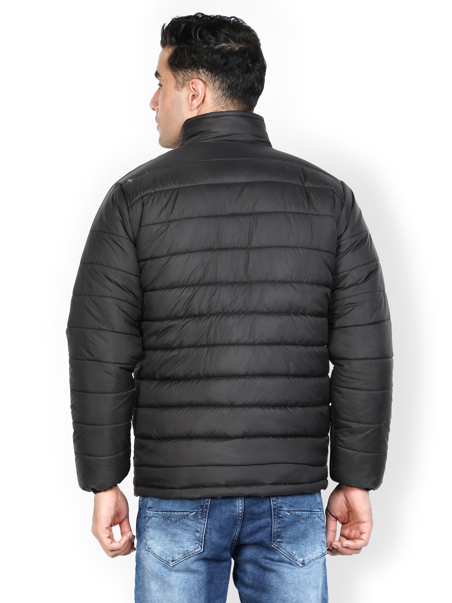 NUEVOSPORTA Men's Winter Solid Black Quilted Puffer jacket