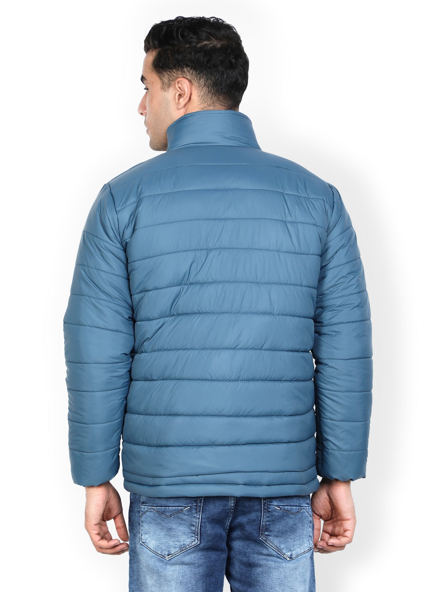 NUEVOSPORTA Men's Winter Solid Teal Quilted Puffer jacket