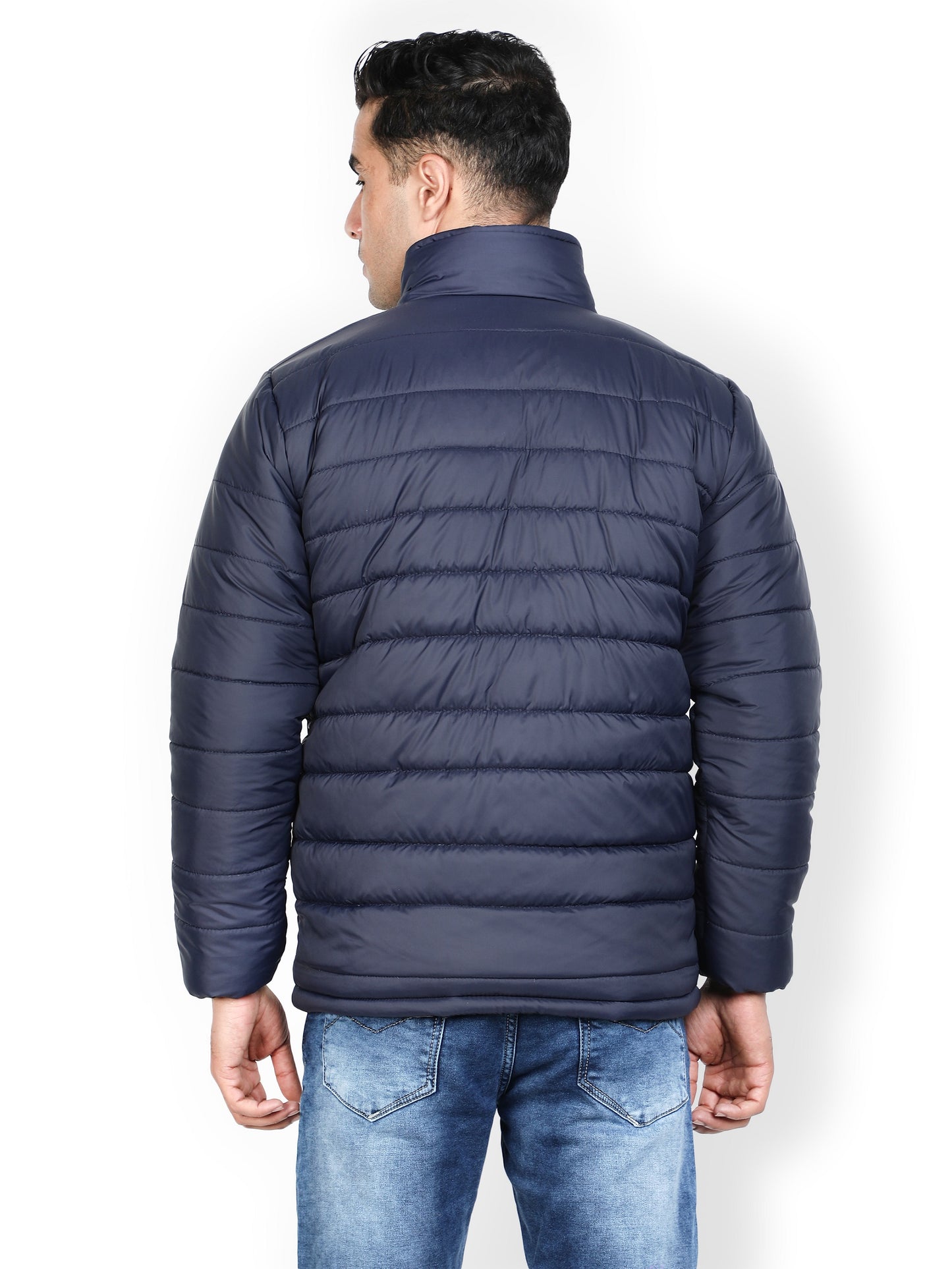 NUEVOSPORTA Men's Winter Solid Blue Quilted Puffer jacket