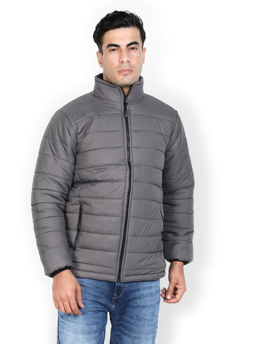 NUEVOSPORTA Men's Winter Solid Grey Puffer jacket