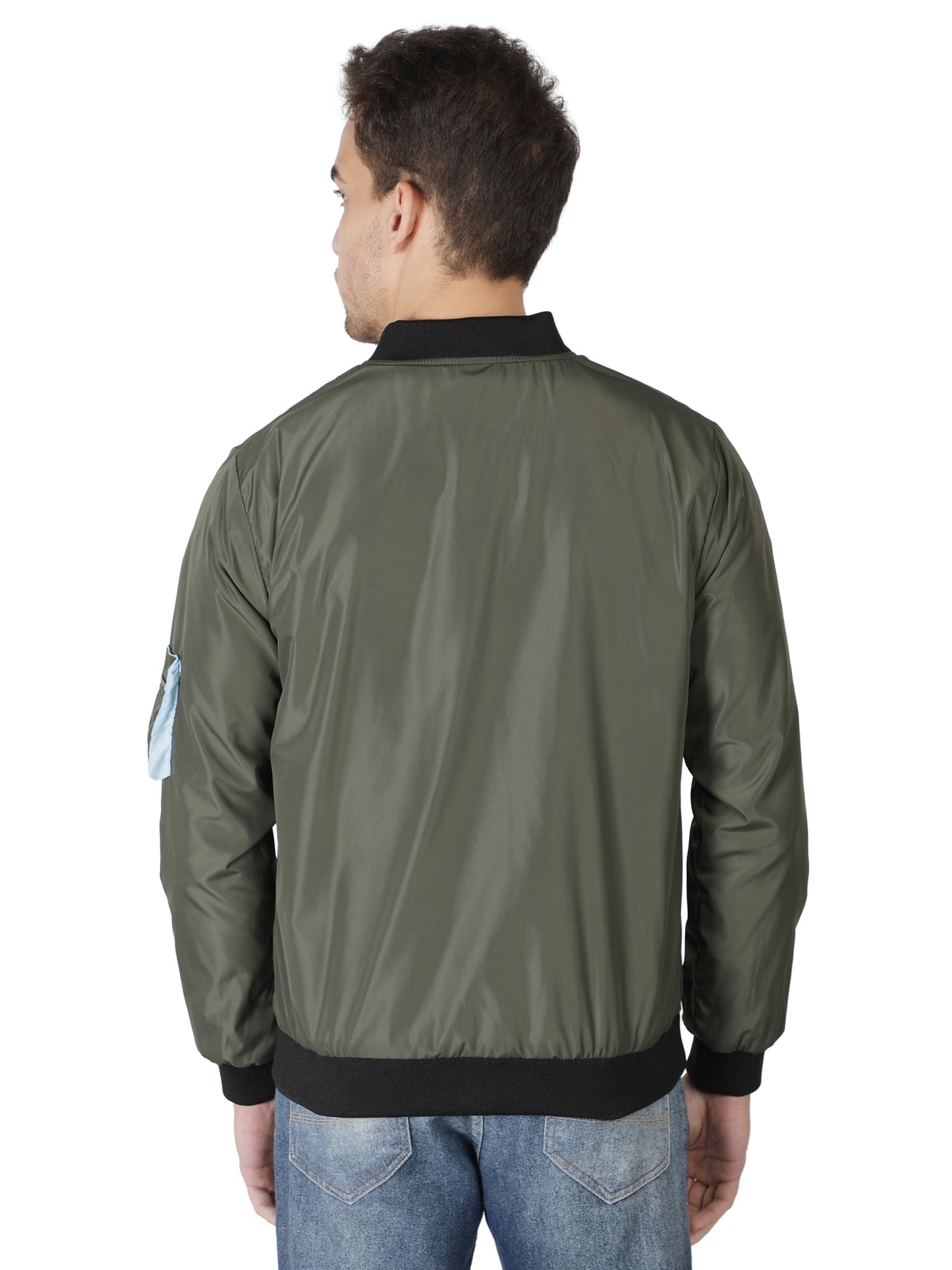 NUEVOSPORTA Men's Winter Solid Olive Windcheater jacket