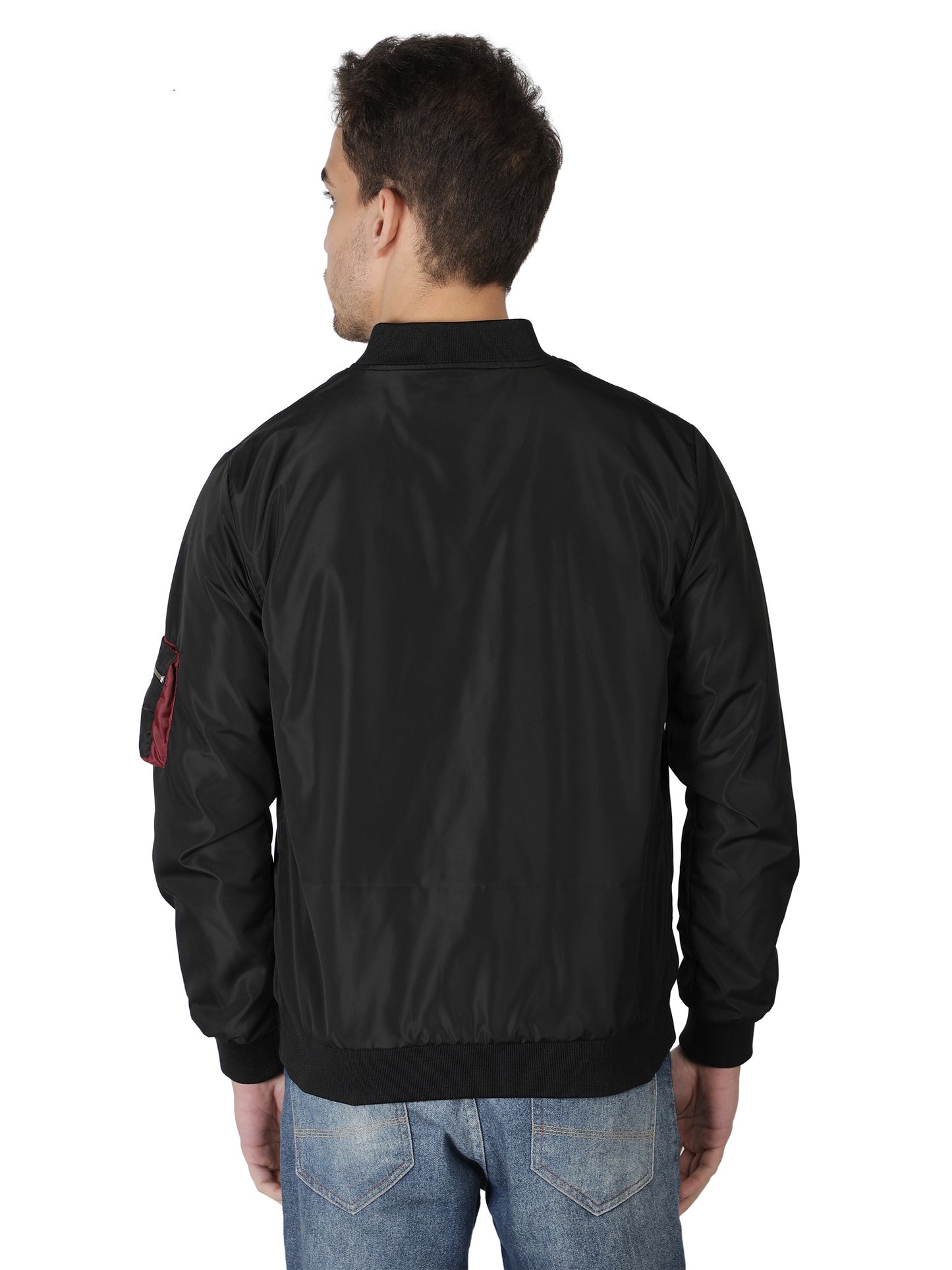 NUEVOSPORTA Men's Winter Solid Black Windcheater jacket