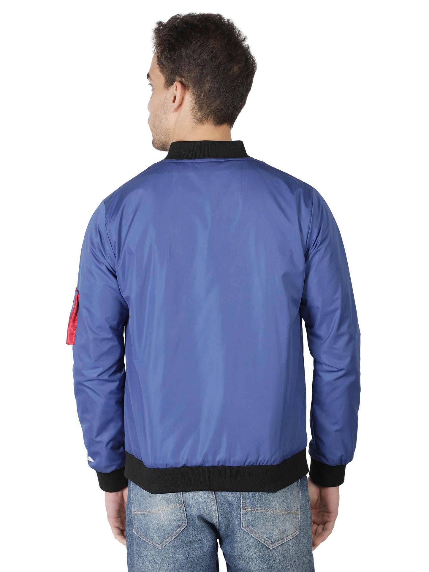 NUEVOSPORTA Men's Winter Solid Blue Windcheater jacket