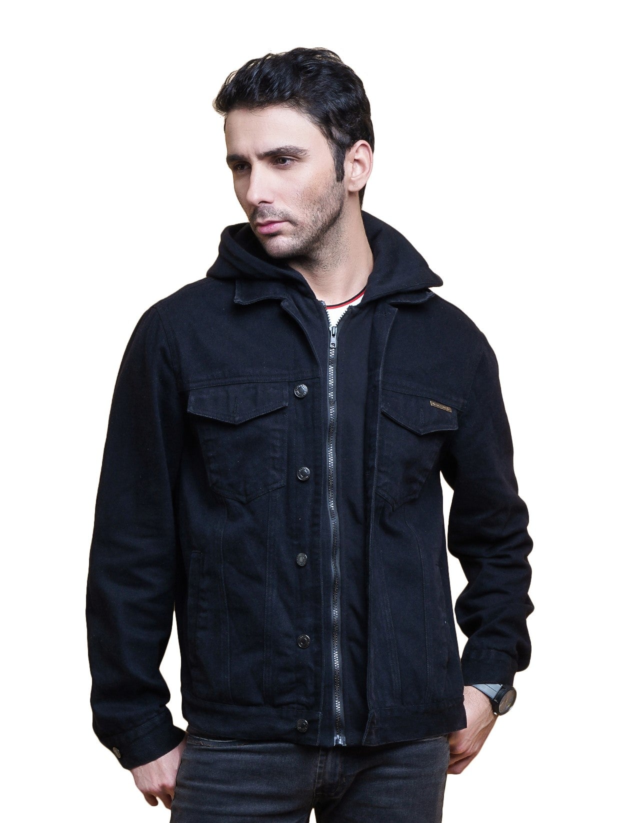 Pile-lined denim jacket - Black - Men | H&M IN