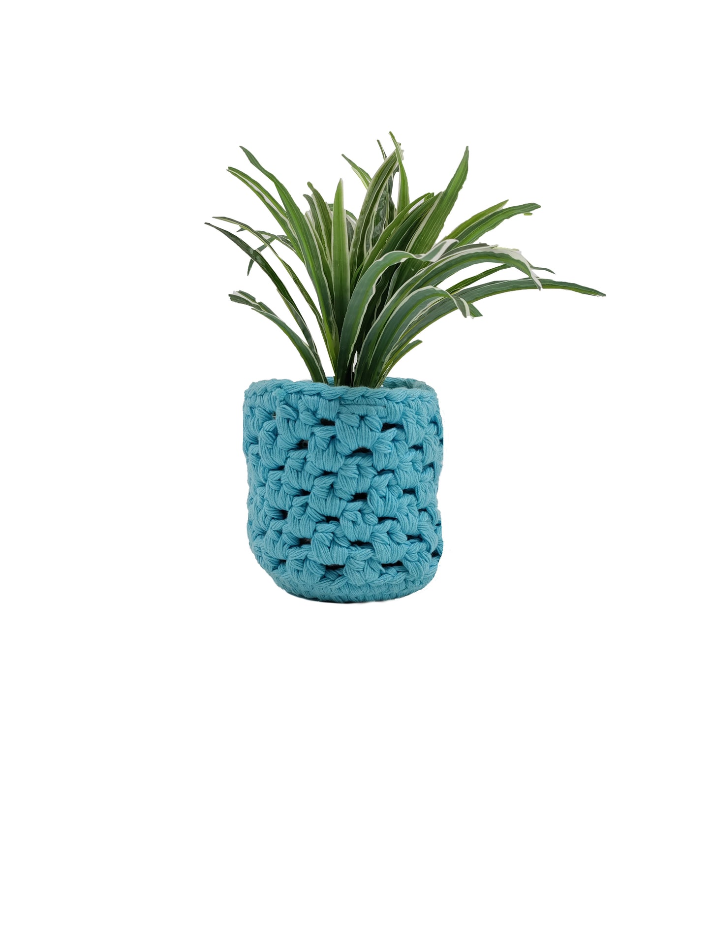 NUEVOSGHAR Solid Handmade Cotton Crochet Plant Pot Cover | Hand Crafted Woven Washable Cover | Home Decorative Bag for Pot/Container |