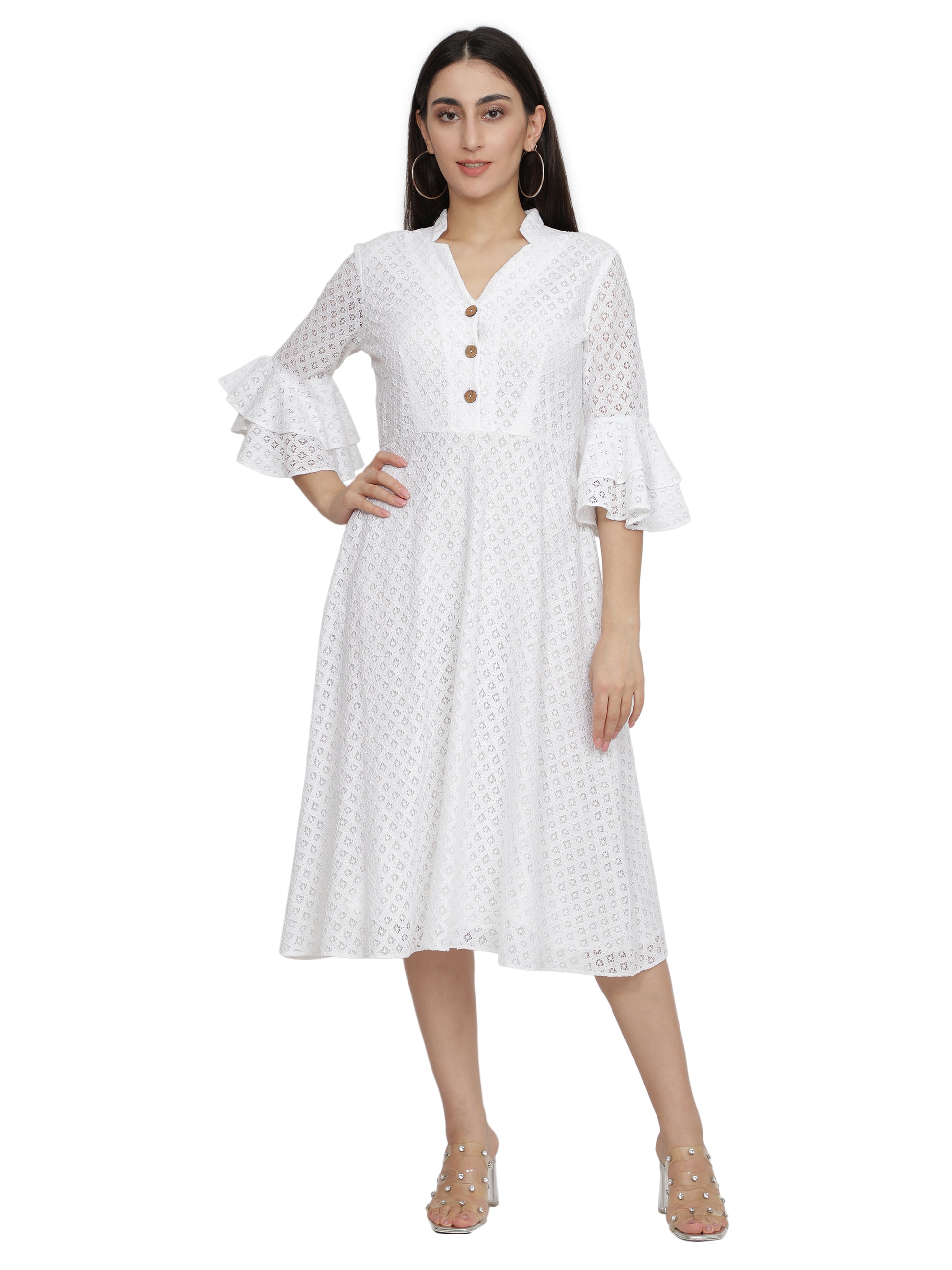 Women A-line White Dress freeshipping - NUEVOSDAMAS