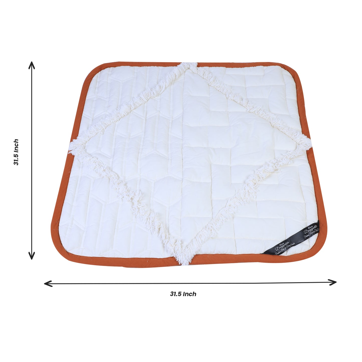 NUEVOS DOGGADIL Ivory Cotton Quilted Rectangle Pet Bed Mattress | Washable Padded Pet Bed| Light Weighted Dog Mat