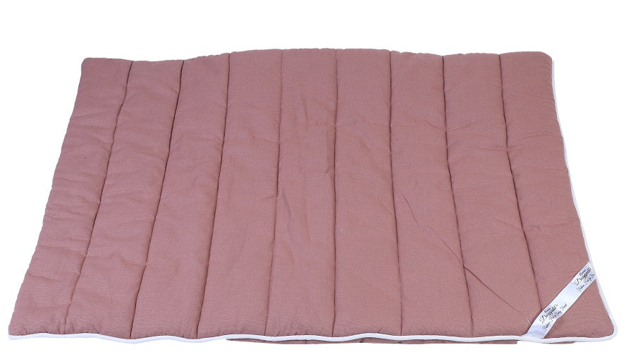 NUEVOS DOGGADIL Mauve Cotton Canvas Quilted Rectangle Pet Bed Mattress | Washable Padded Pet Bed| Light Weighted Dog Flat Mat