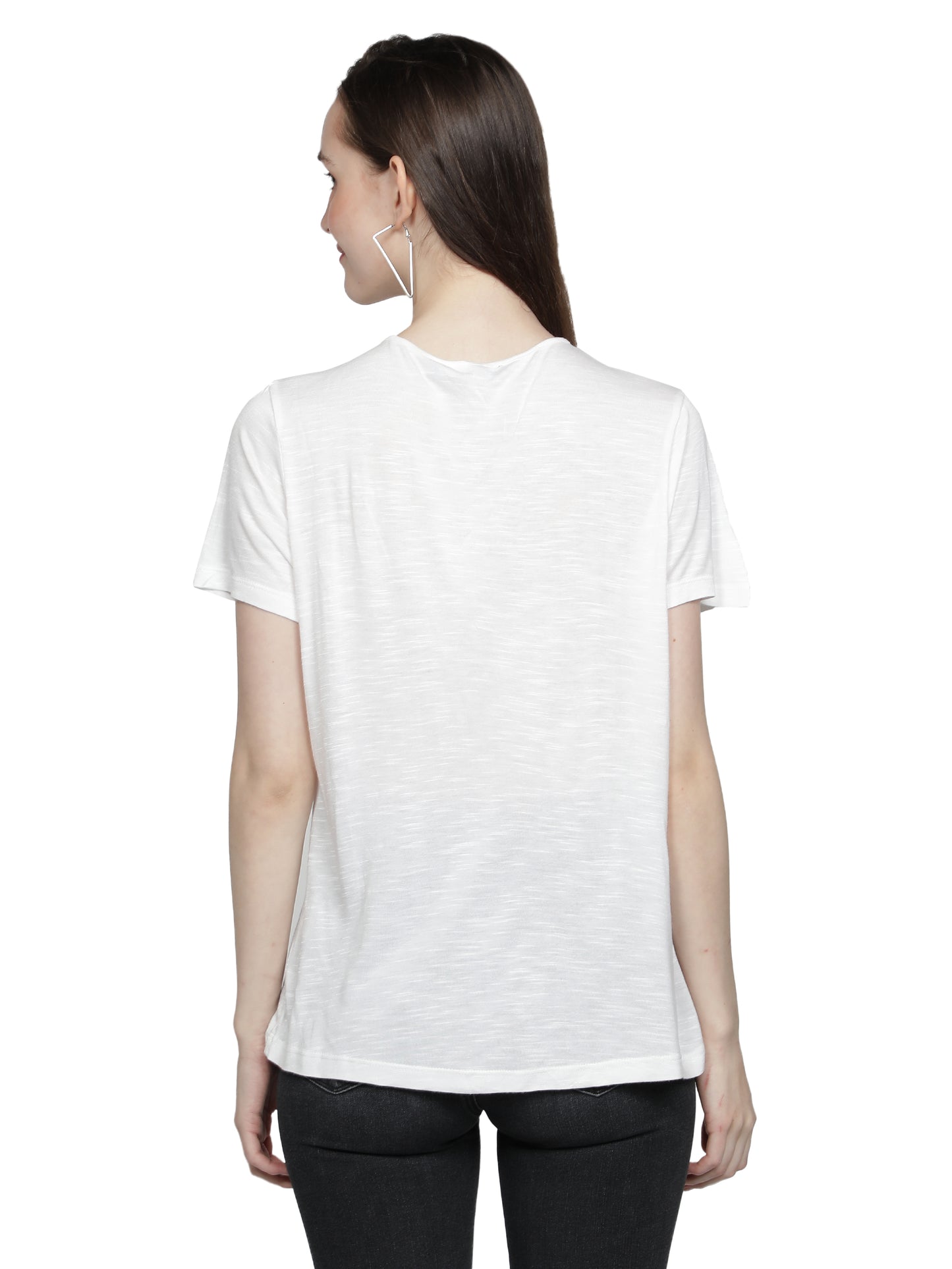 NUEVOSDAMAS Women Cotton Solid White Top