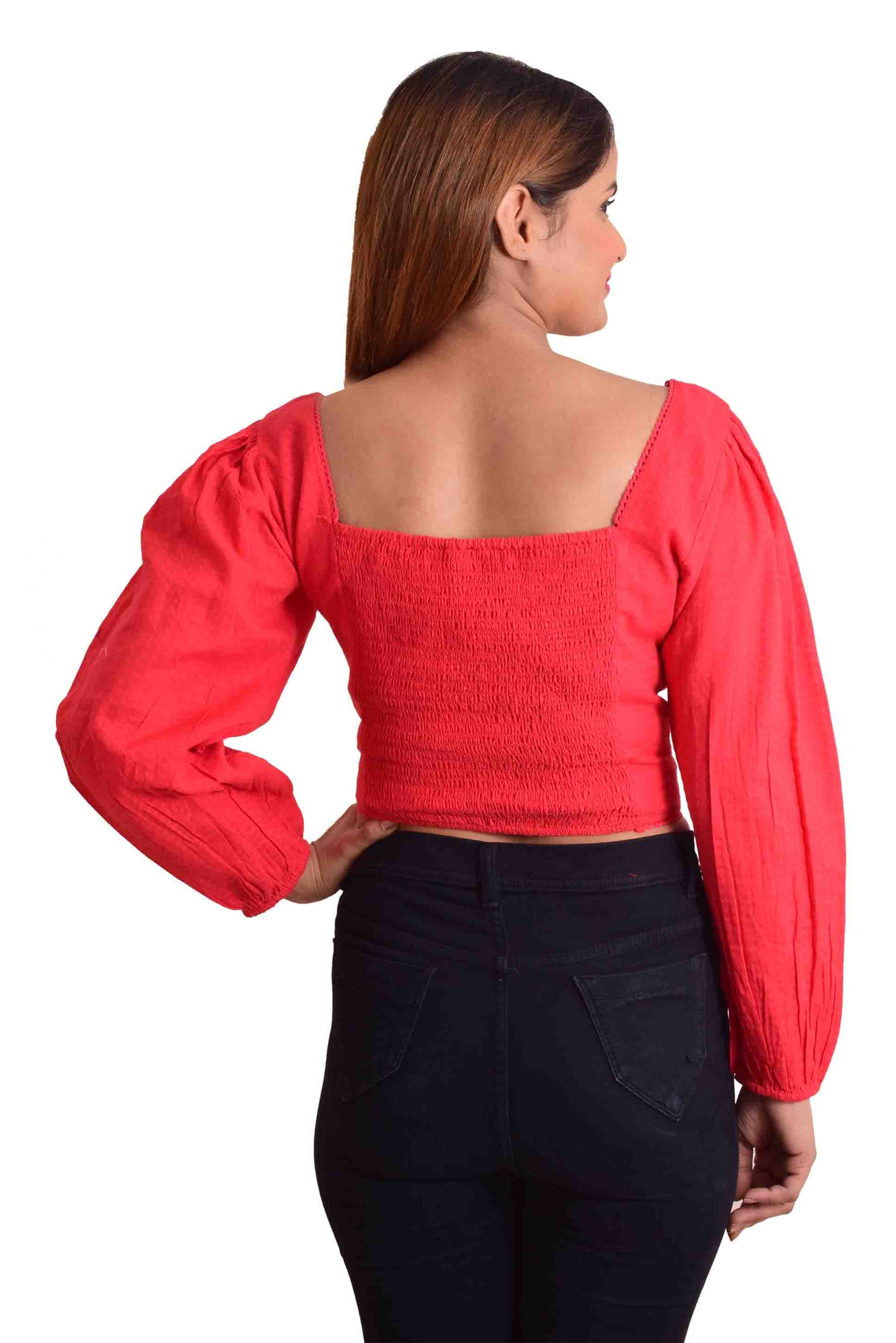 Casual Regular Sleeves Solid Women Red Top