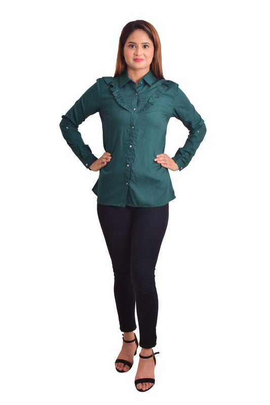 Casual Regular Sleeves Solid Women Green Top freeshipping - NUEVOSDAMAS