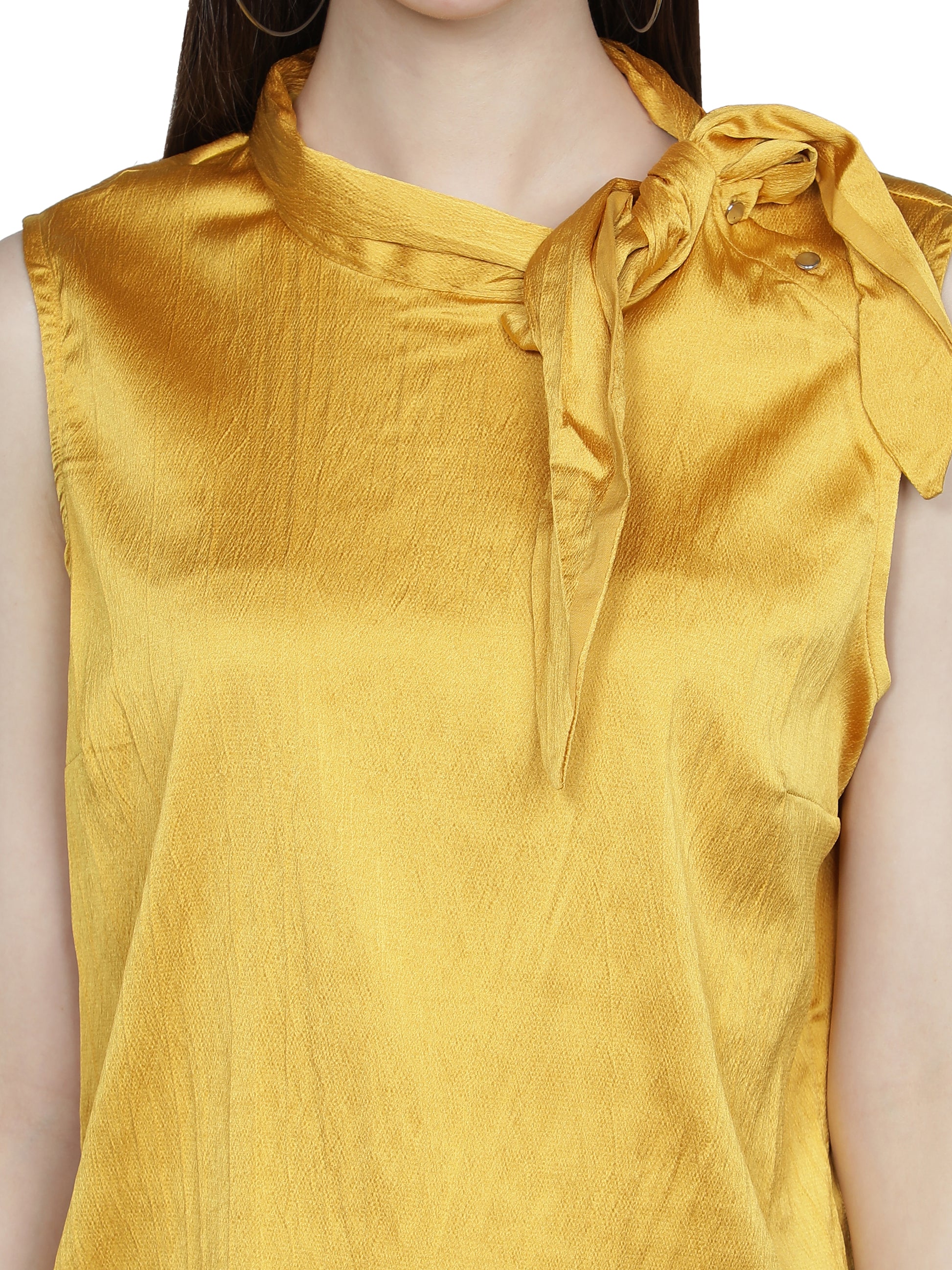 Casual Sleeveless Solid Women Yellow Top freeshipping - NUEVOSDAMAS