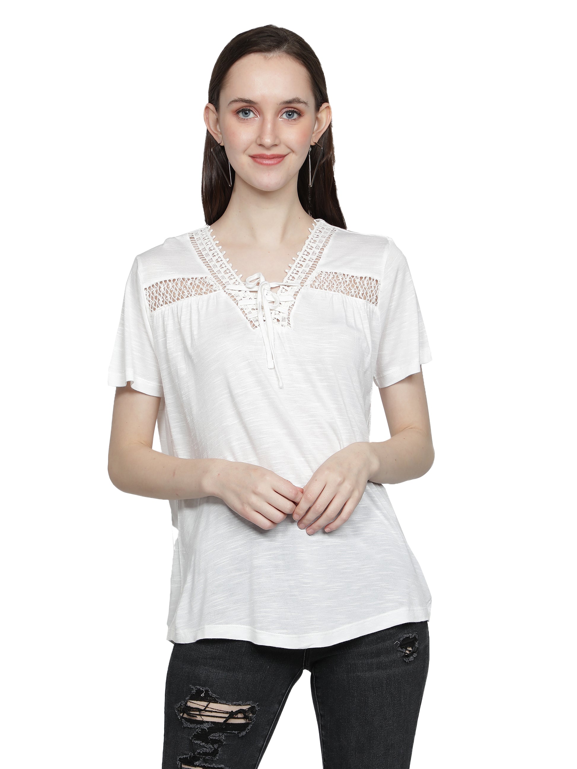 Casual Regular Sleeves Solid Women White Top freeshipping - NUEVOSDAMAS