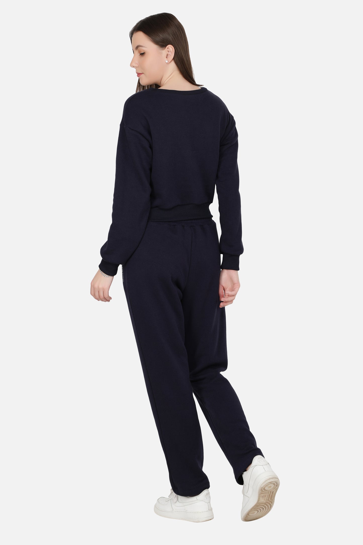 NUEVOSDAMAS Women Blue Full Sleeves Tracksuit