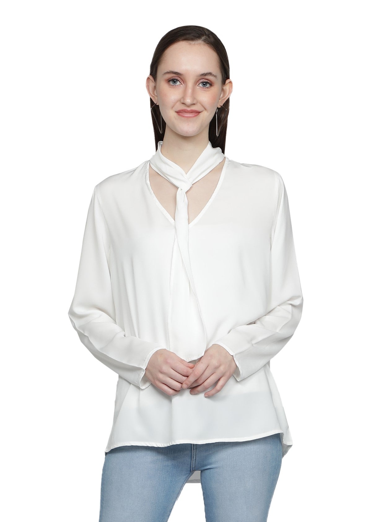 Casual Regular Sleeves Solid Women White Top freeshipping - NUEVOSDAMAS