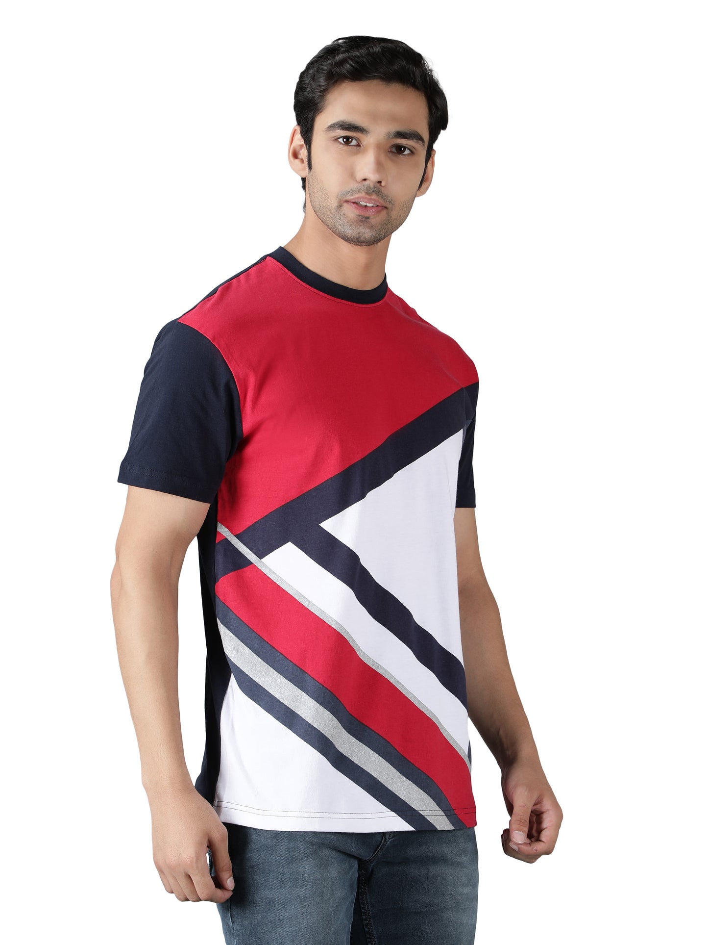 NUEVOSPORTA Men's Cotton Graphic Printed Red T-Shirt