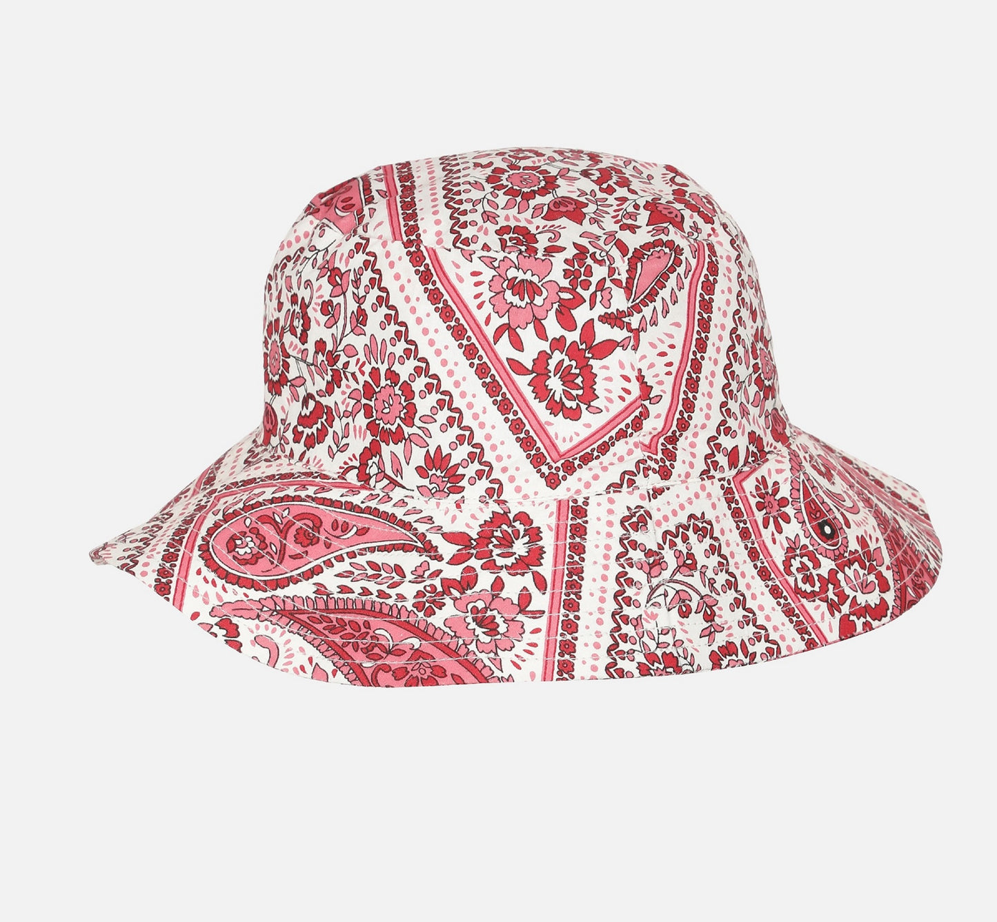 NUEVOSDAMAS Women Circular Cotton Cambric Paisely Printed Sun Hat