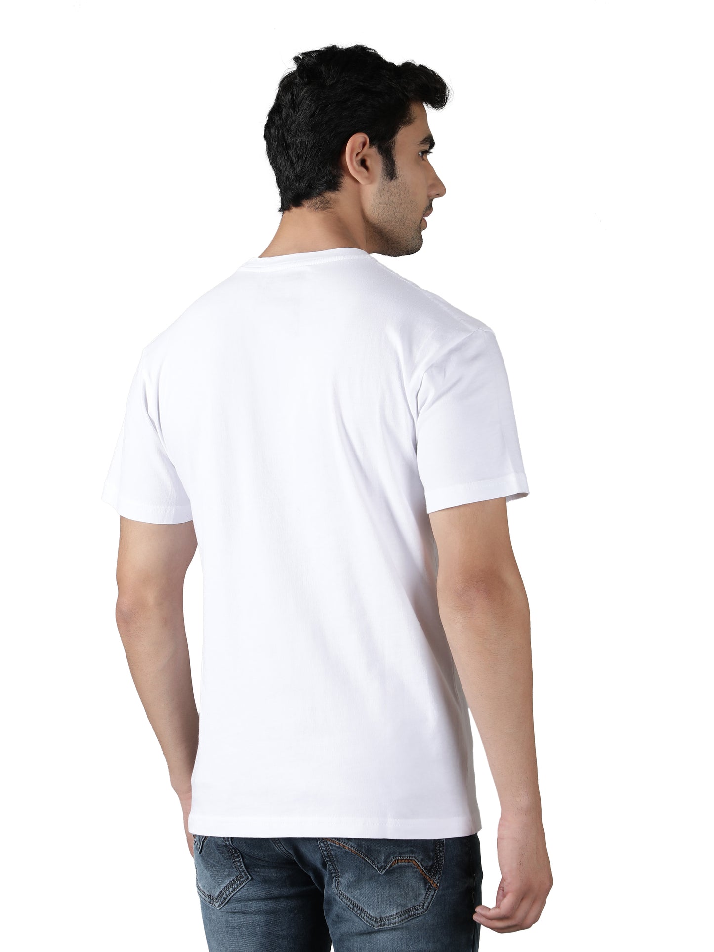 NUEVOSPORTA Men's Cotton Graphic Printed White T-Shirt