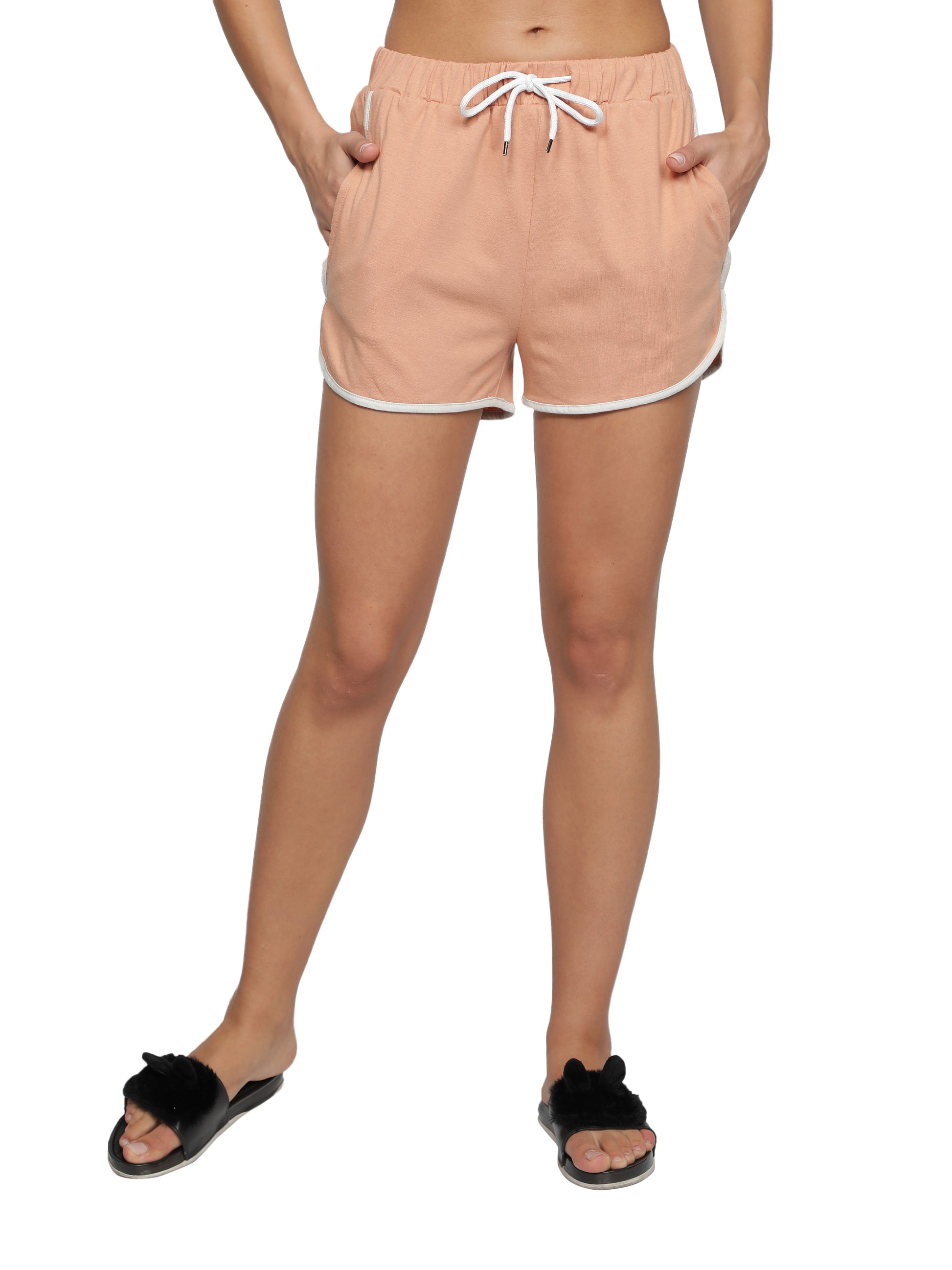 Solid Women Orange Baggy Shorts freeshipping - NUEVOSDAMAS