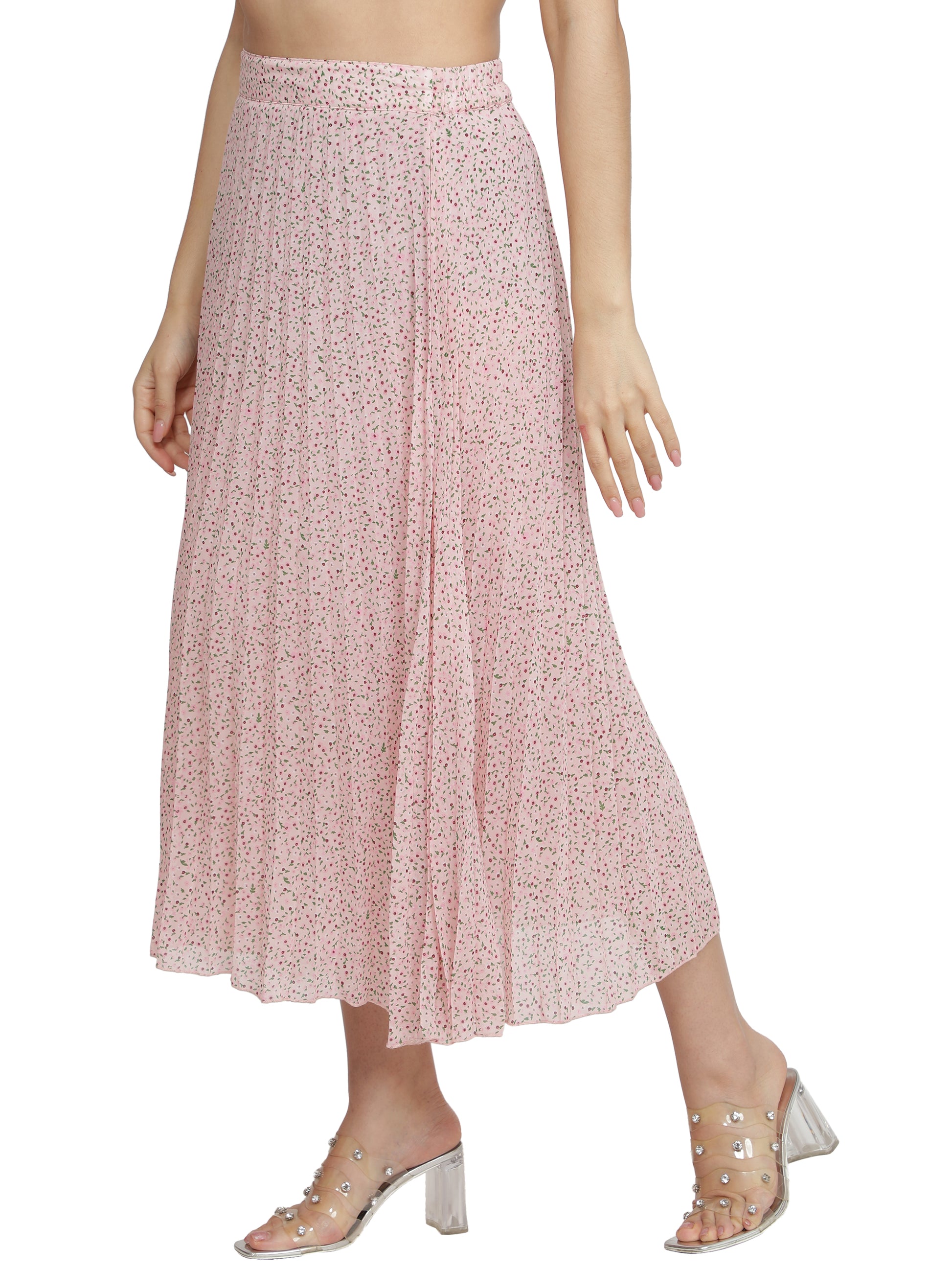 Women Solid A-line Pink Skirt freeshipping - NUEVOSDAMAS