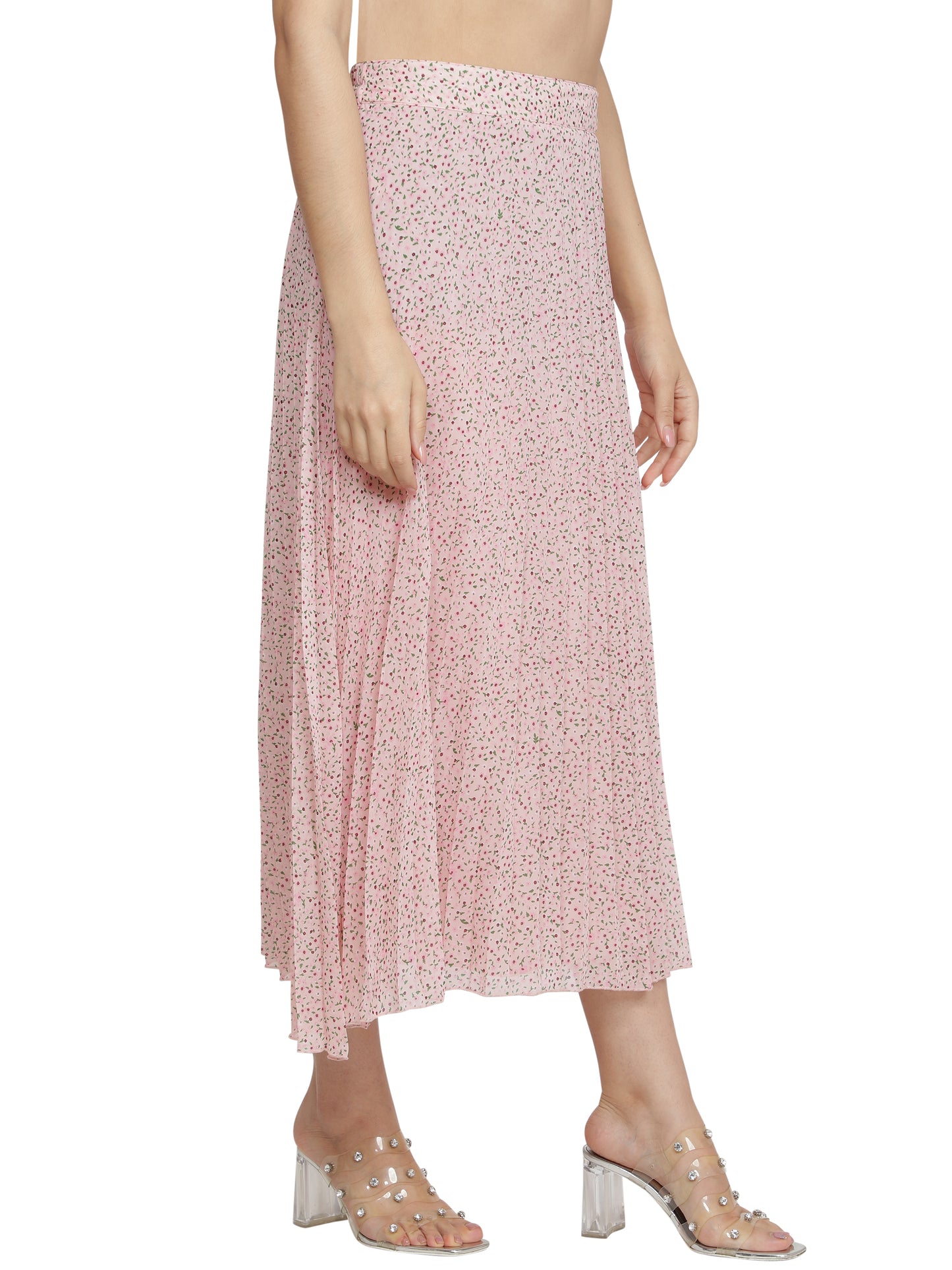 Women Solid A-line Pink Skirt freeshipping - NUEVOSDAMAS