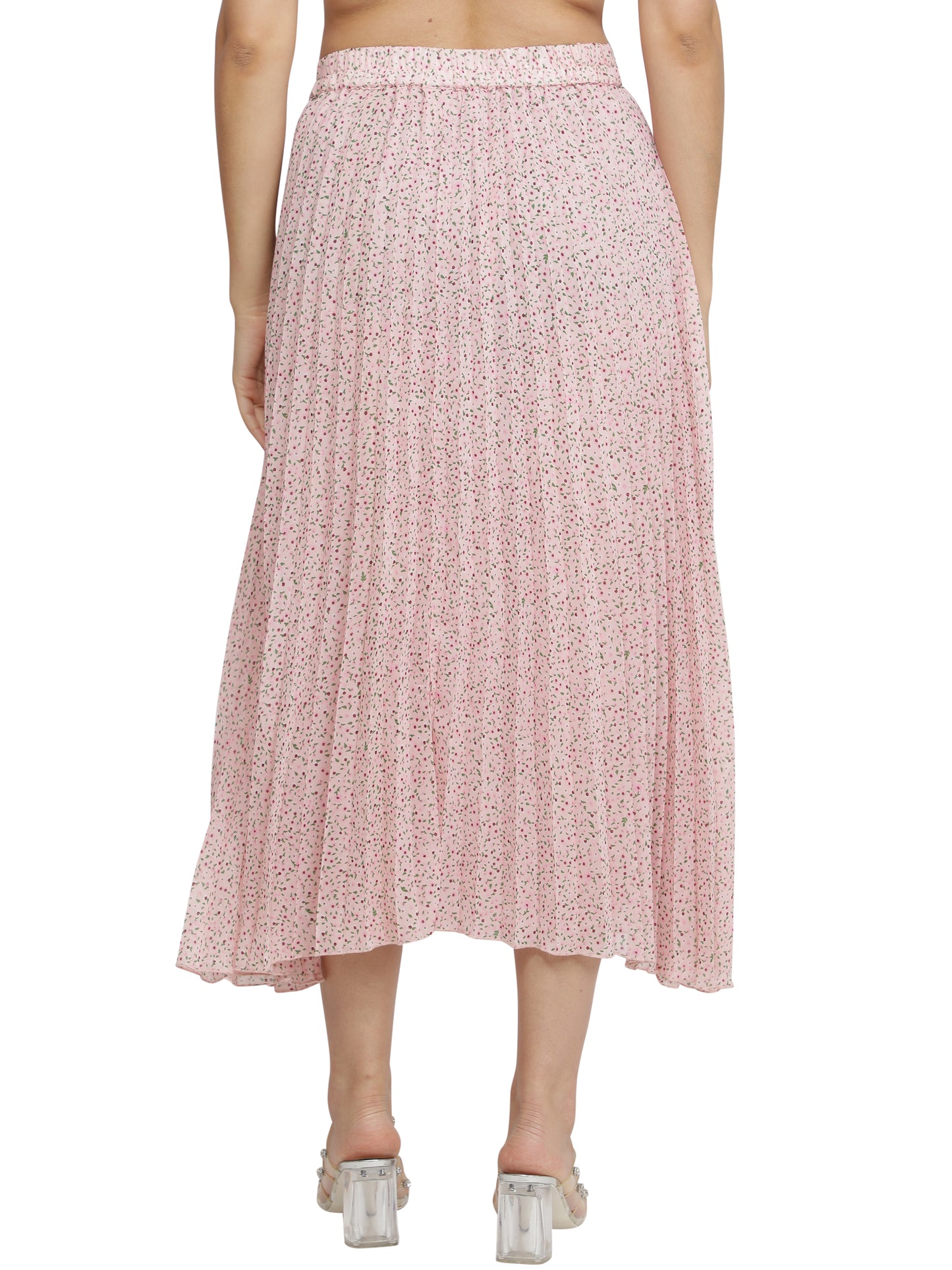 Women Solid A-line Pink Skirt freeshipping - NUEVOSDAMAS