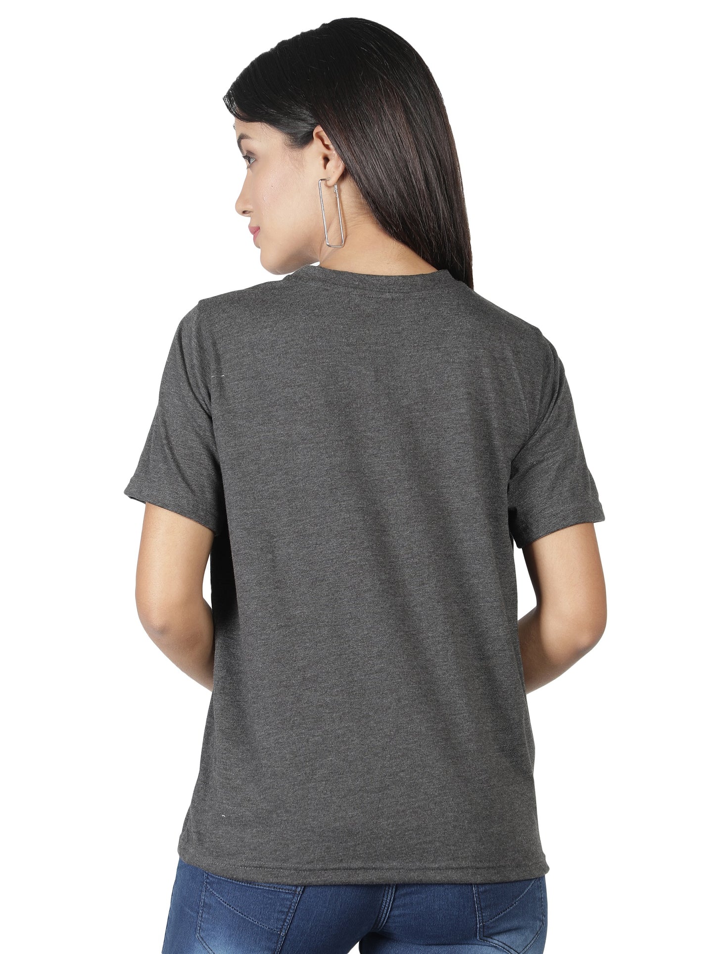 NUEVOSDAMAS Women Rayon Printed Grey Top