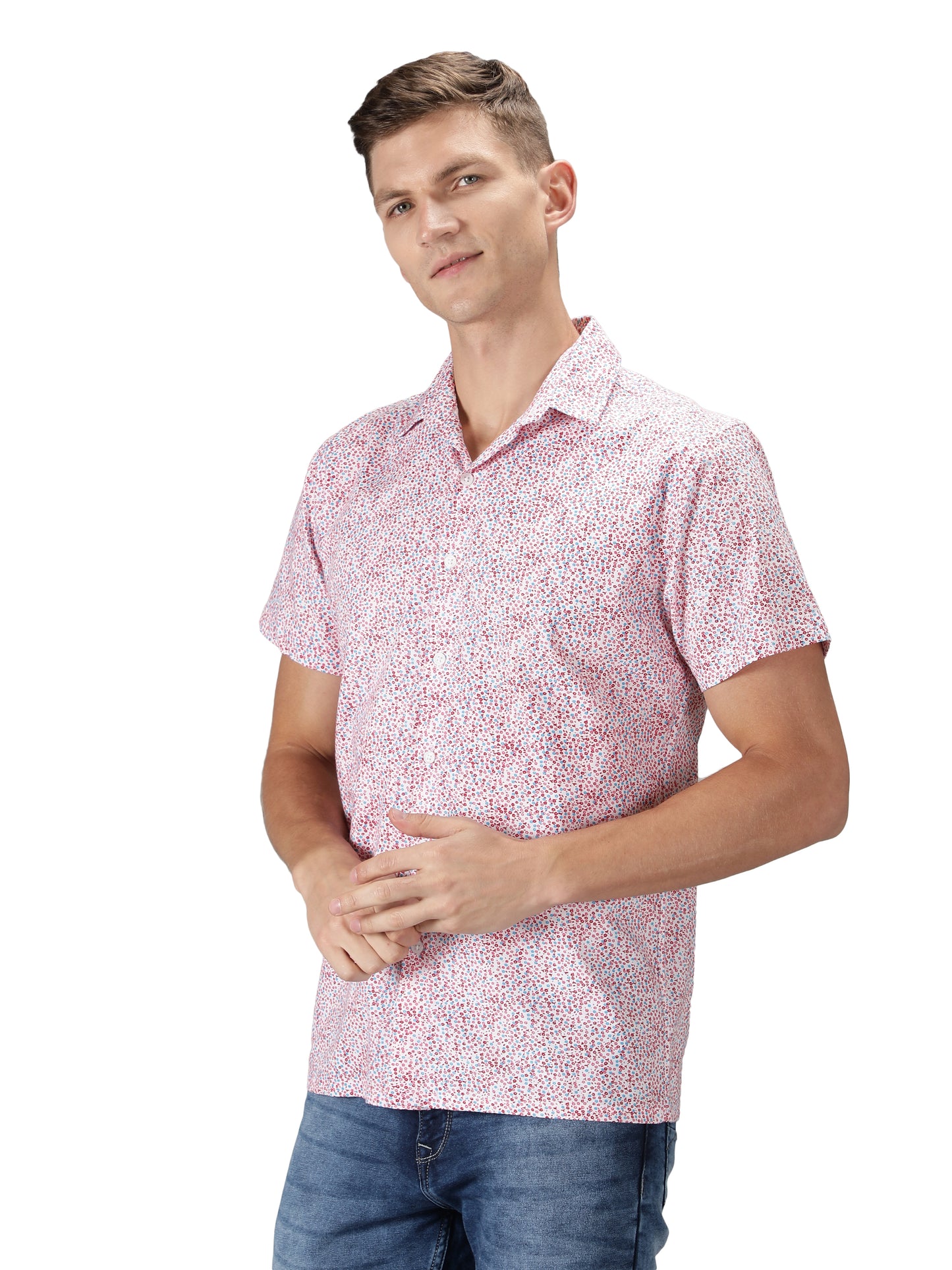 NUEVOSPORTA Men's Rayon Printed Shirt I HD Tropical Print Summer Wear Shirt