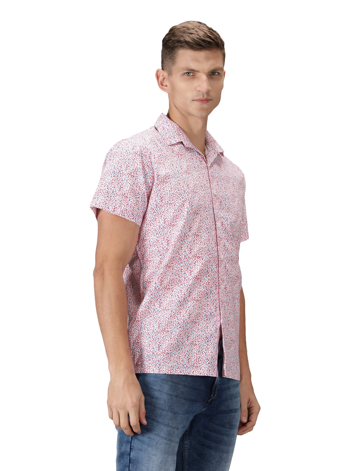 NUEVOSPORTA Men's Rayon Printed Shirt I HD Tropical Print Summer Wear Shirt