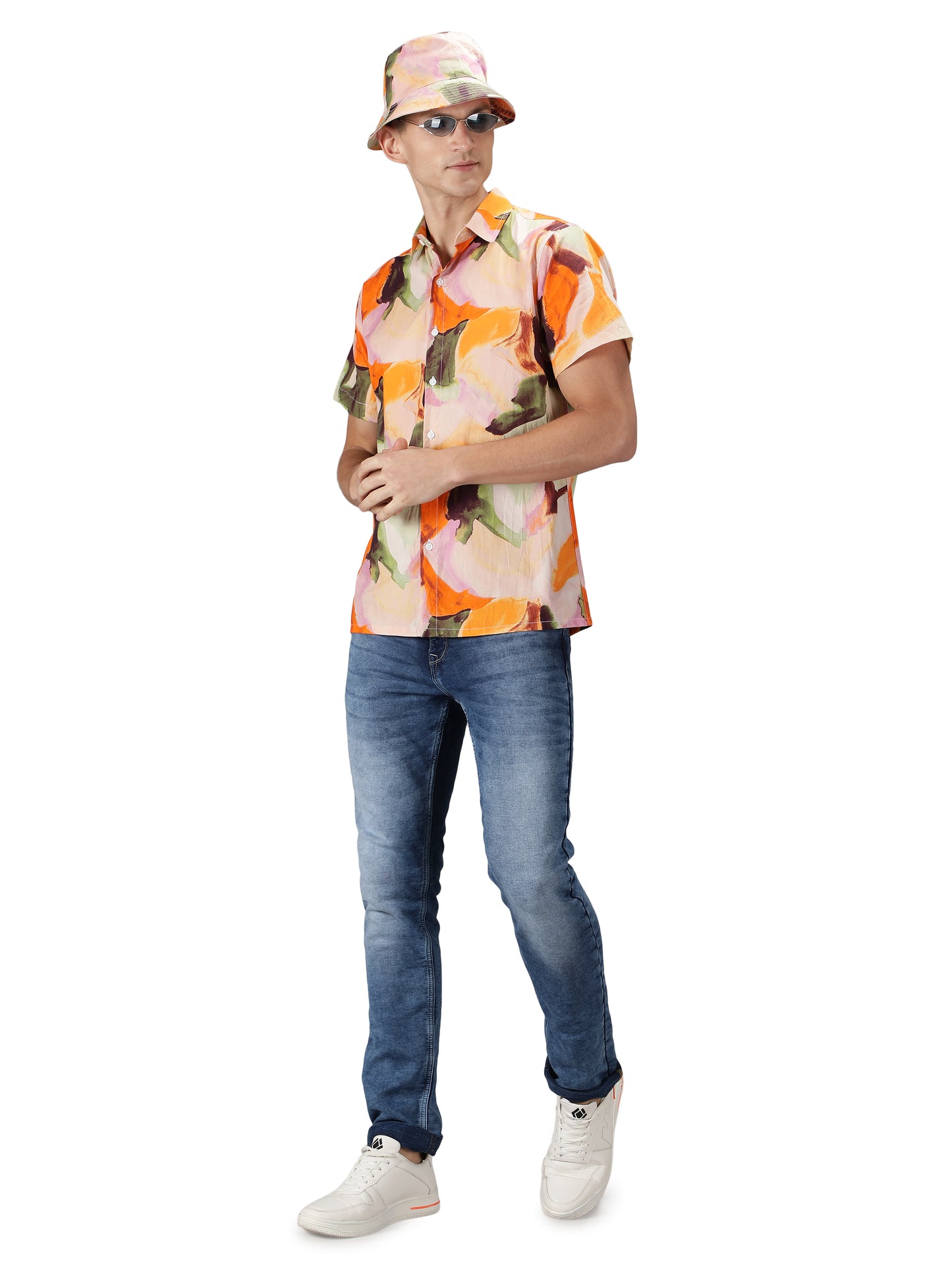 NUEVOSPORTA Men's Rayon Printed Multi Colour Shirt I HD Tropical Print Summer Wear Shirt