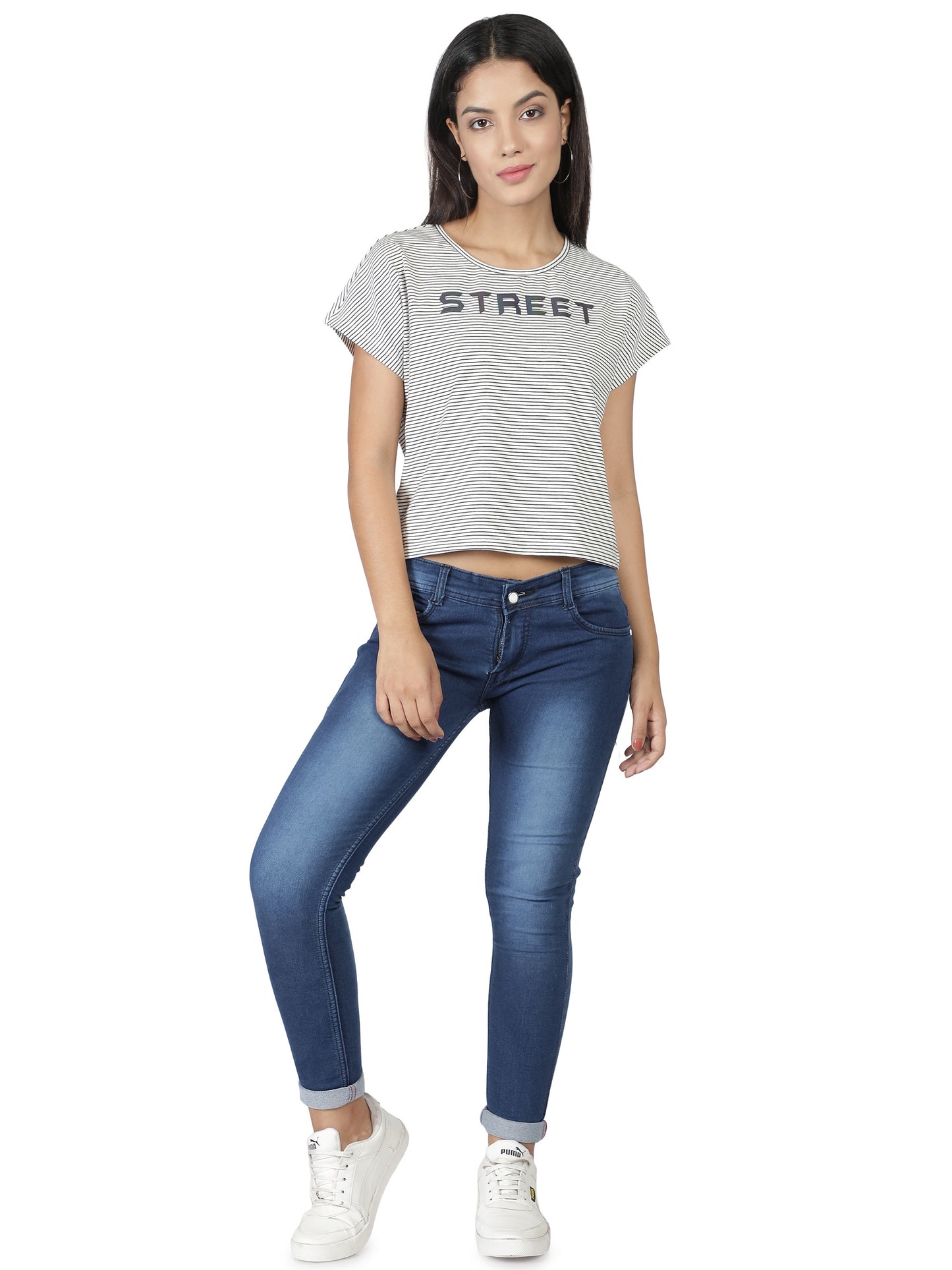 NUEVOSDAMAS Women Cotton Graphic Printed White T-Shirt