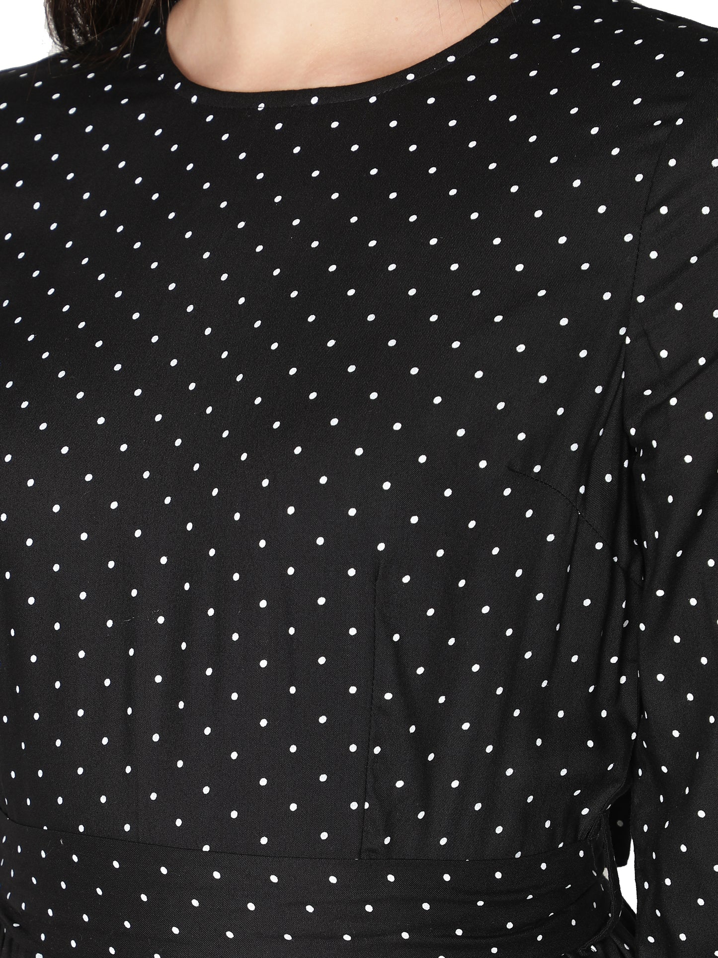 NUEVOSDAMAS Women's Rayon Dot Printed Designer Maxi Dress - Effortlessly Stylish Summer Elegance in Black