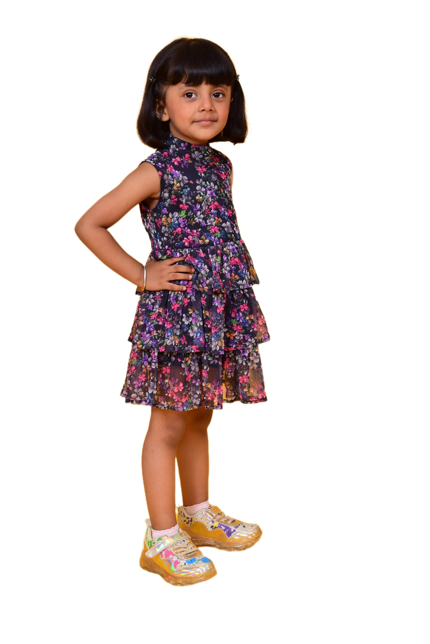 Girls Above Knee Casual Dress  (Multicolor, Sleeveless) freeshipping - NUEVOSDAMAS