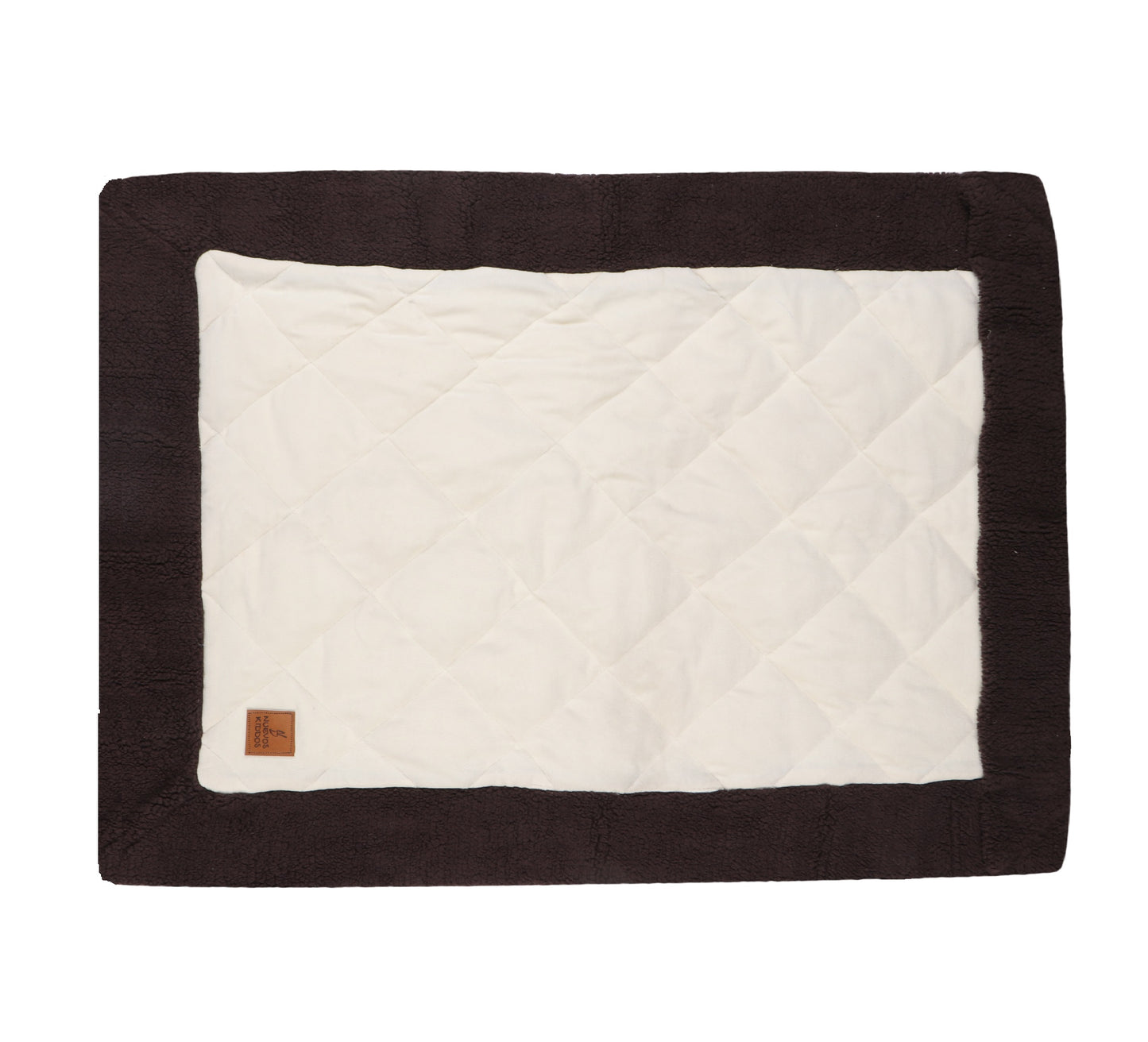 NUEVOSGHAR Solid Quilted Soft Velvet Fur Baby Blanket (0-24 Months) - Brown-Ivory