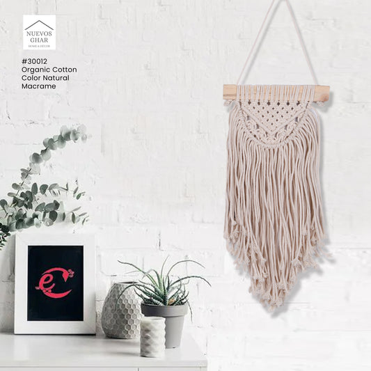 NUEVOSGHAR Wall Decor Solid Macrame | Home Decorative Wall Hanging | Handmade Wall Decor Macrame For Home, Bedroom, Livingroom, Hall, Office | Boho Handcrafted Macrame For Wall Hanging_ Ivory