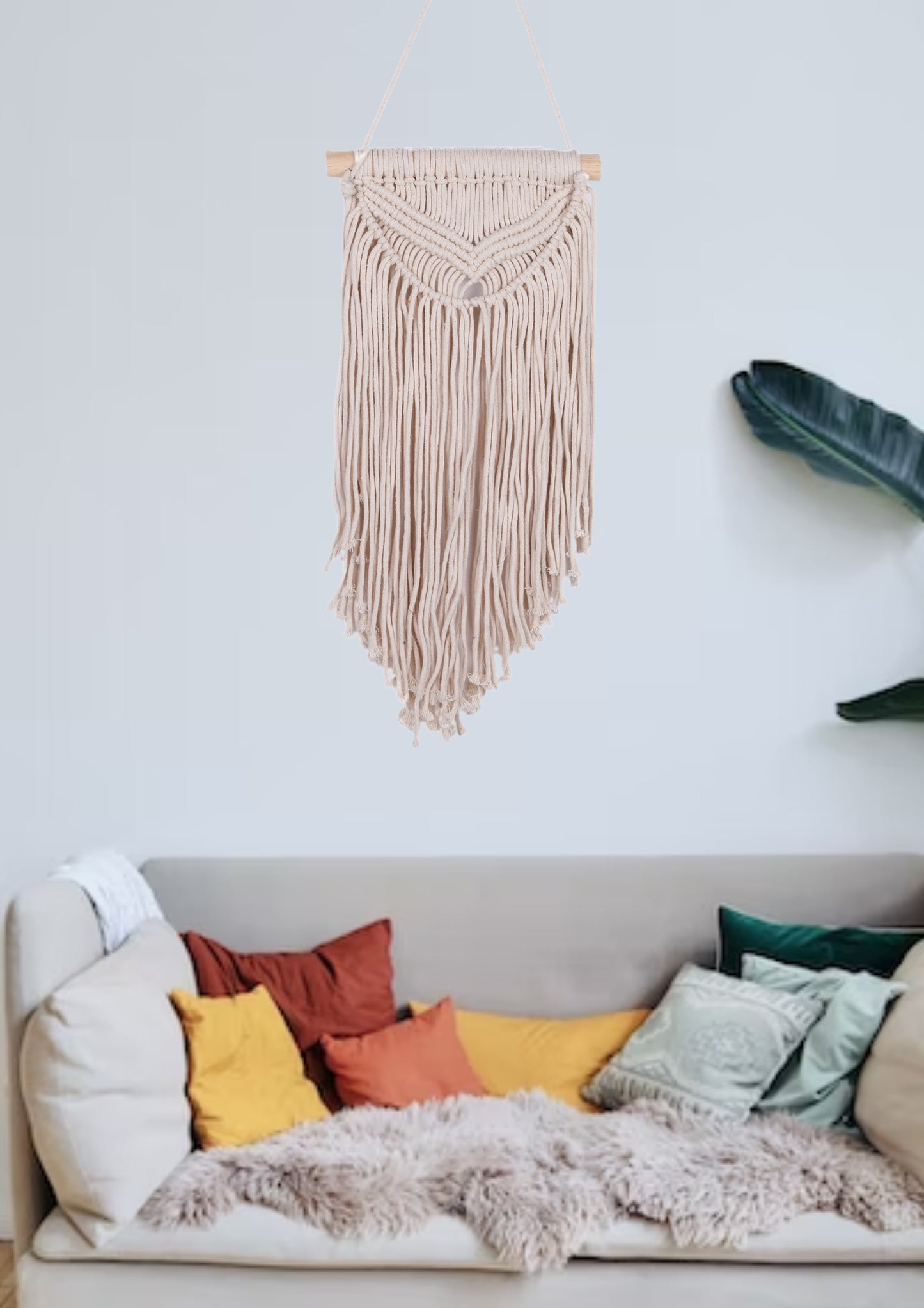 Macrame Wall Hanging Decor | Handmade Boho Wall Décor | Wall Hanging for Living Room & Bed Room_ Beige