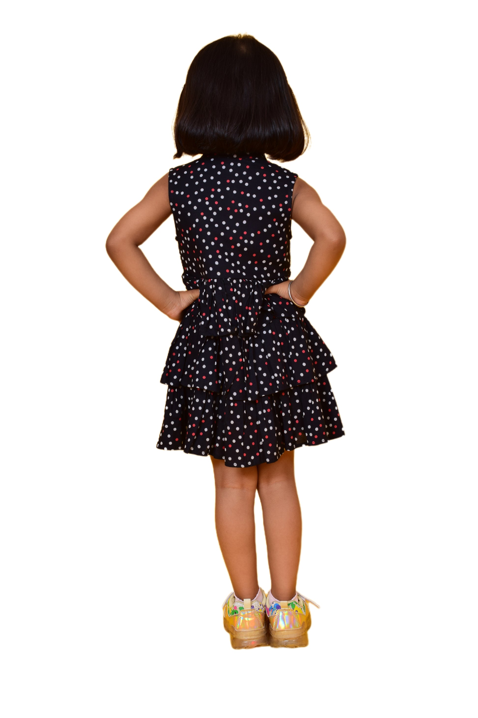 Girls Above Knee Casual Dress  (Black, Sleeveless) freeshipping - NUEVOSDAMAS