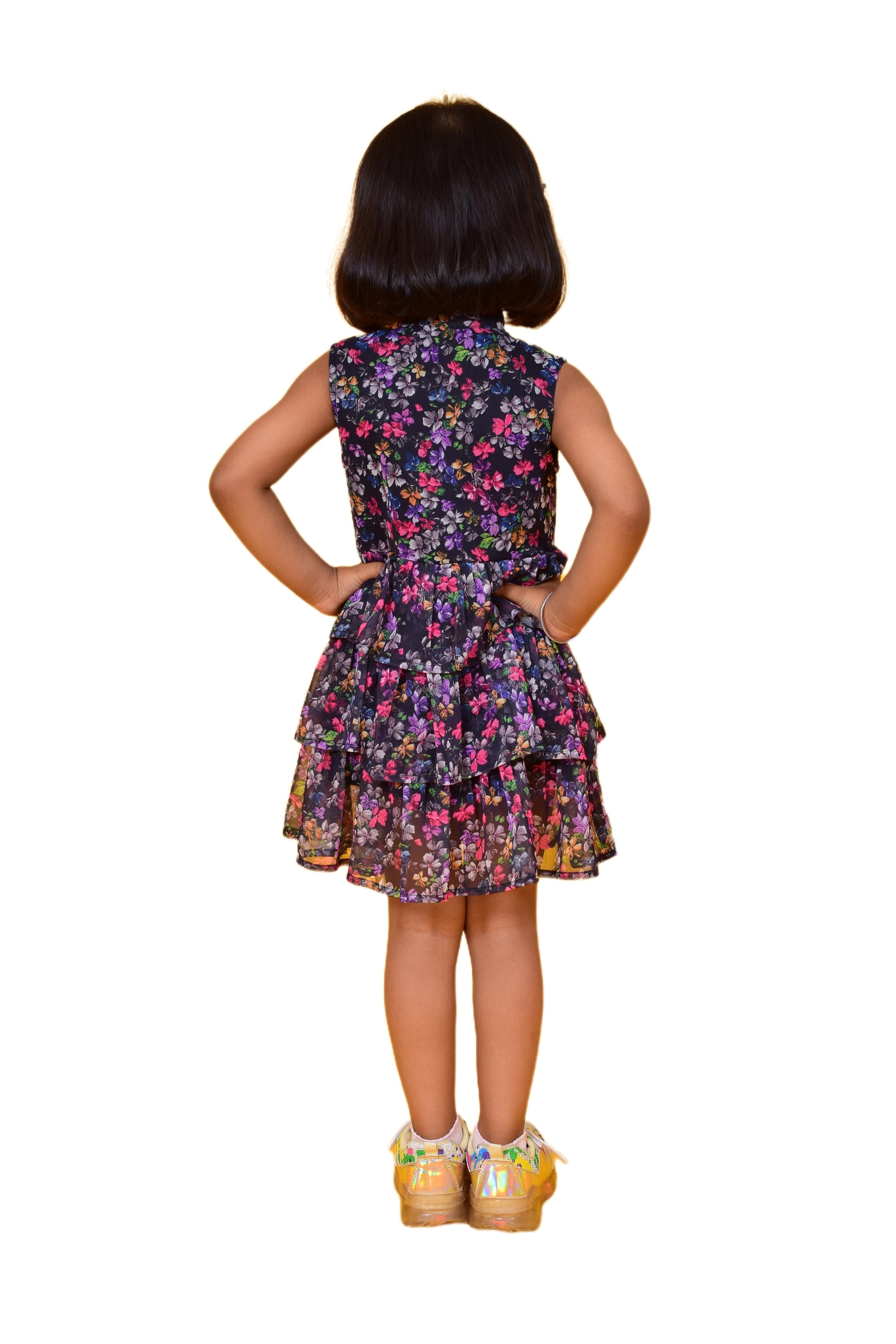 Girls Above Knee Casual Dress  (Multicolor, Sleeveless) freeshipping - NUEVOSDAMAS