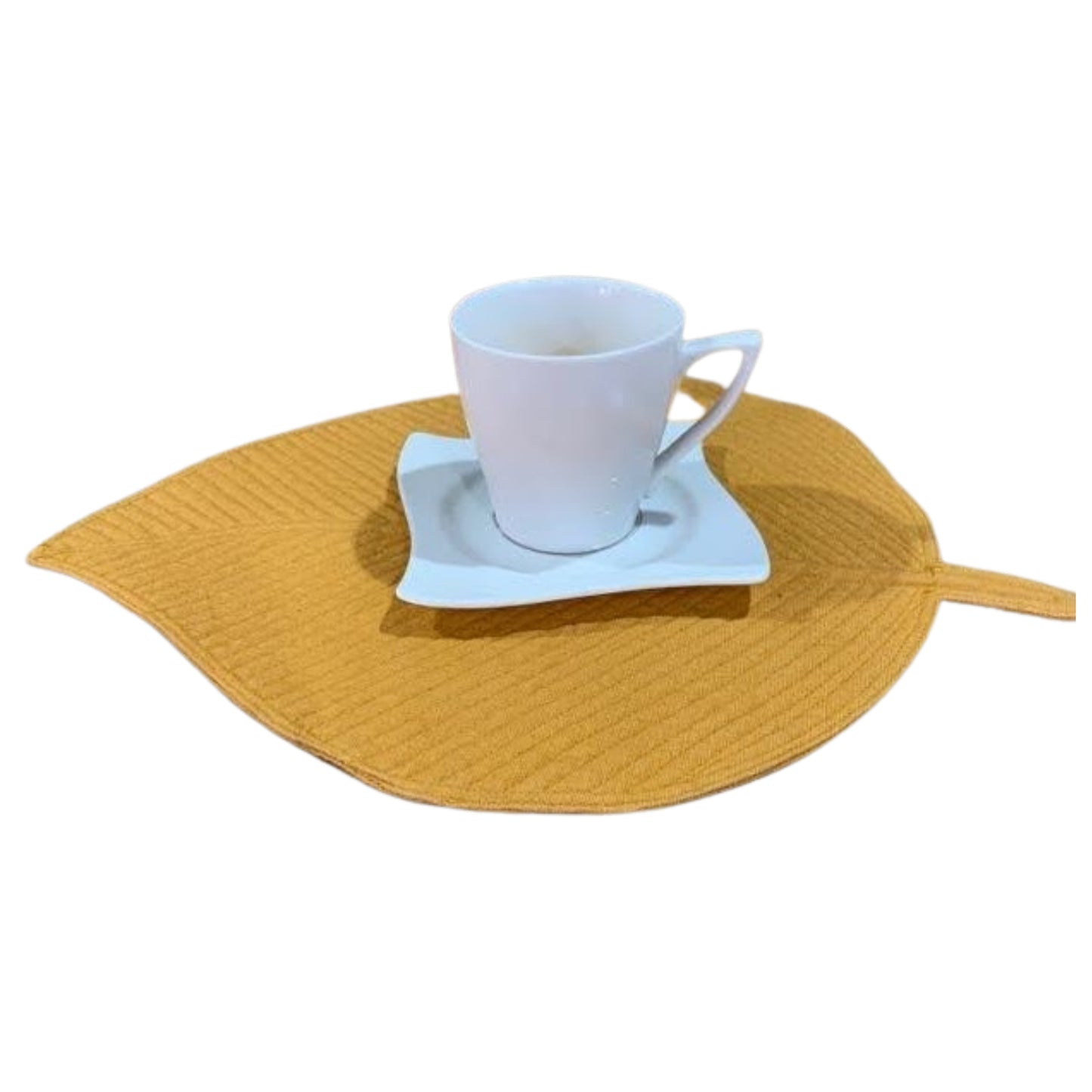 Heat Resistant Leaf Shape Table Placemat- Mustard