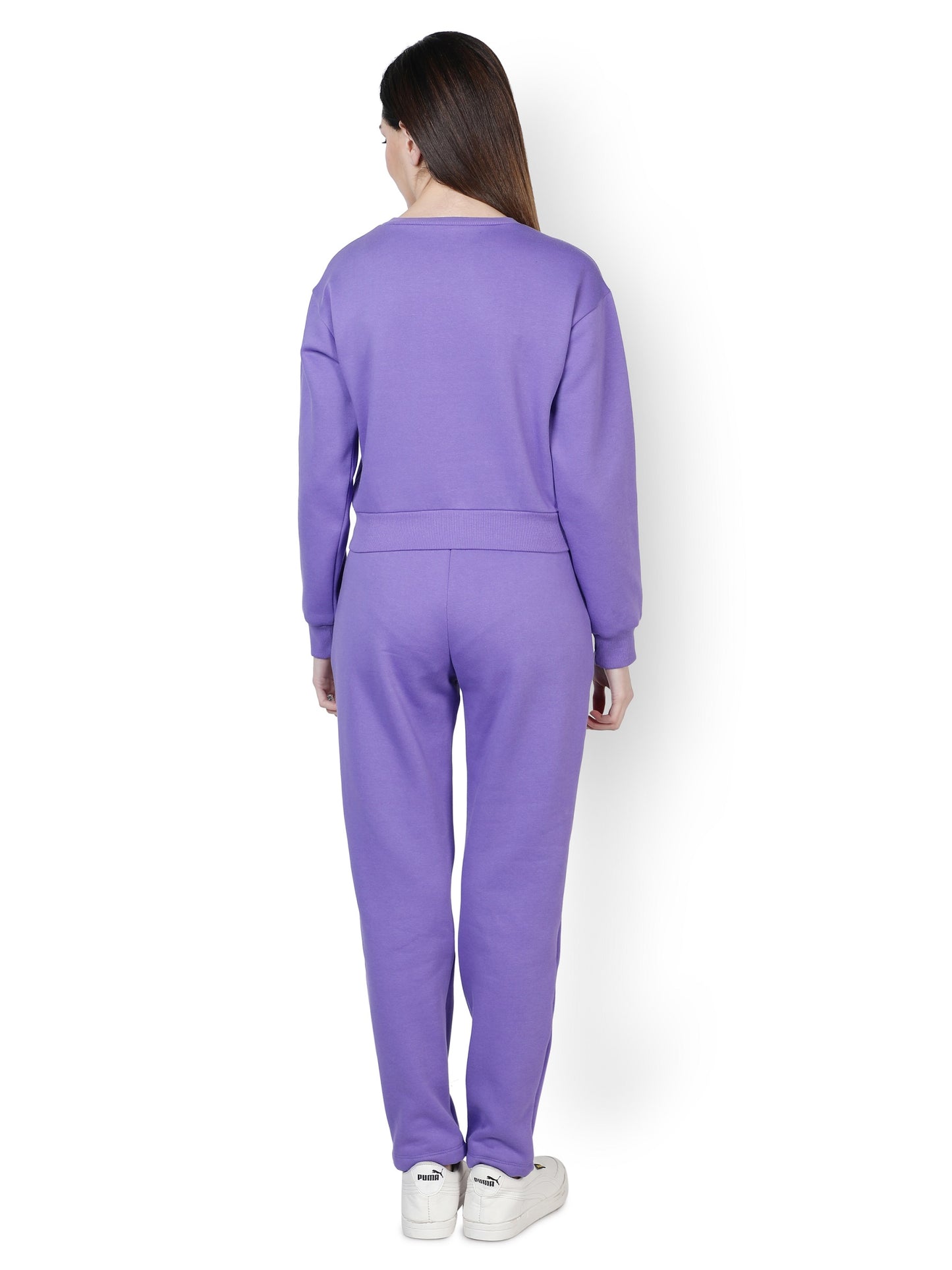 NUEVOSDAMAS Women Purple Full Sleeves Tracksuit