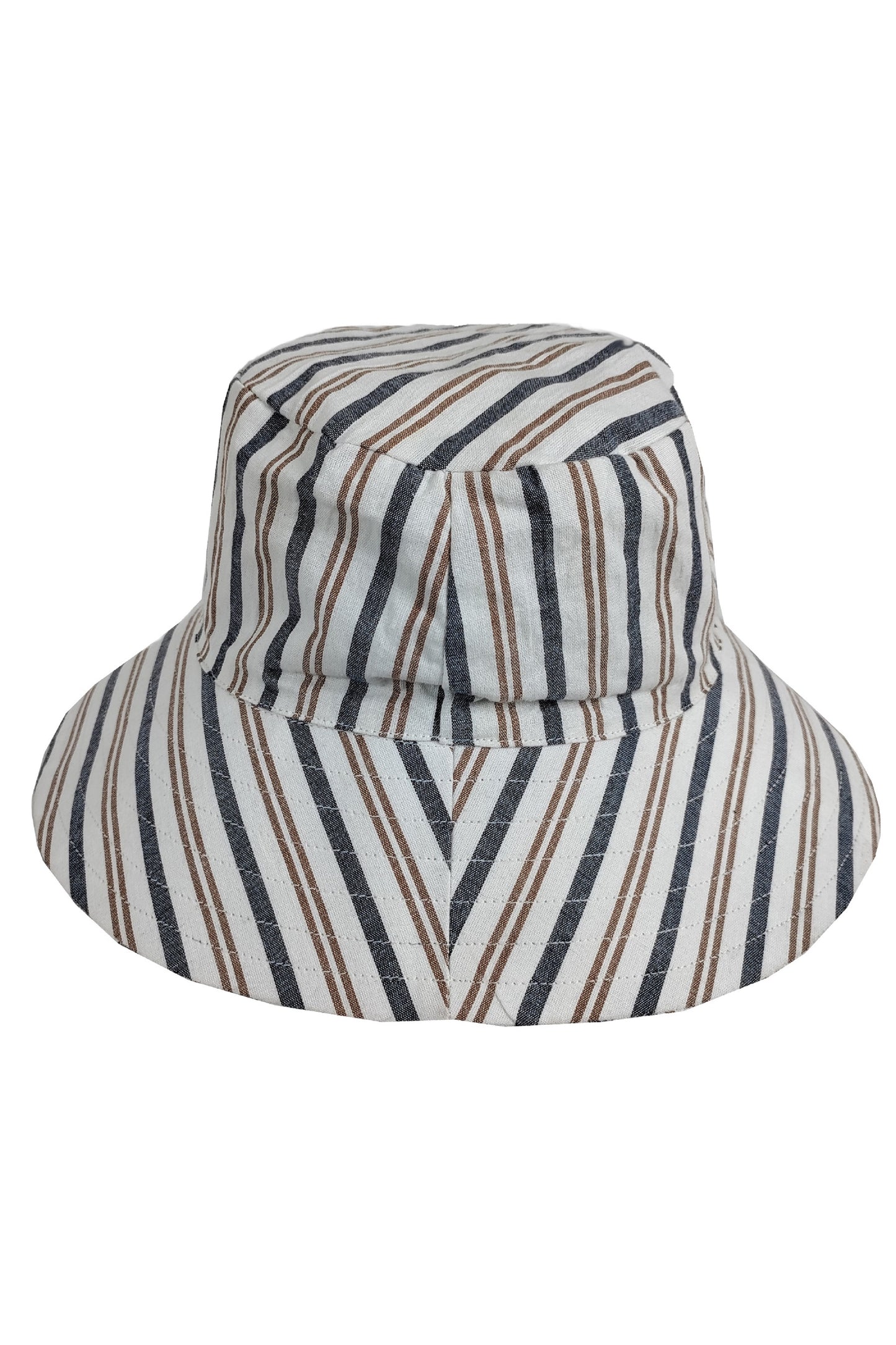 NUEVOSDAMAS Women Cotton Striped Hat Multi White